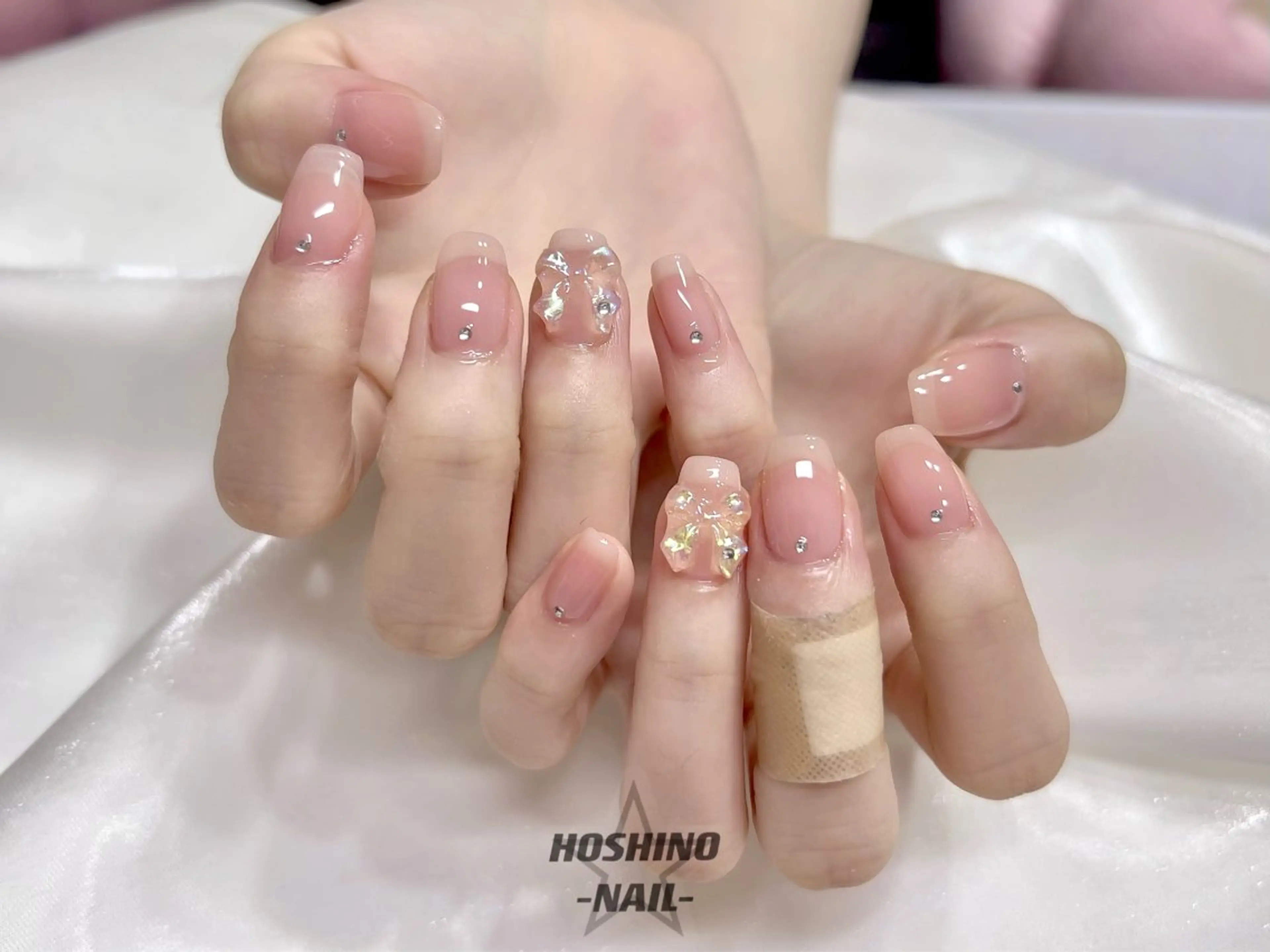 ネイル リボン ワンホンネイル ハンドネイル ★HOSHINO NAIL★新宿店のネイルデザイン