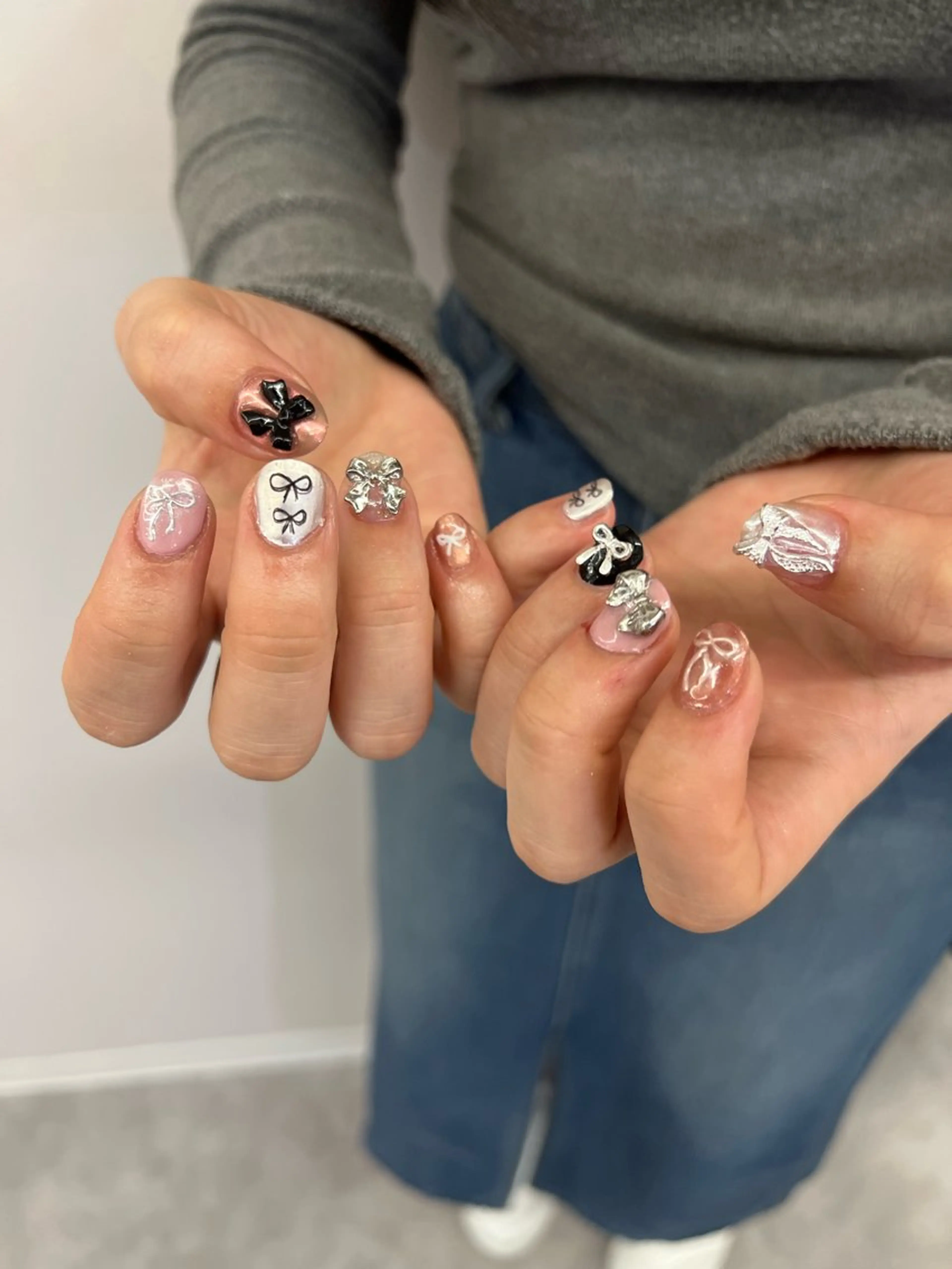 ネイル ジェルネイル 韓国ネイル ニュアンスネイル パラジェル リボン ハンドネイル ハンドケア Bana_ Nailのその他イメージ