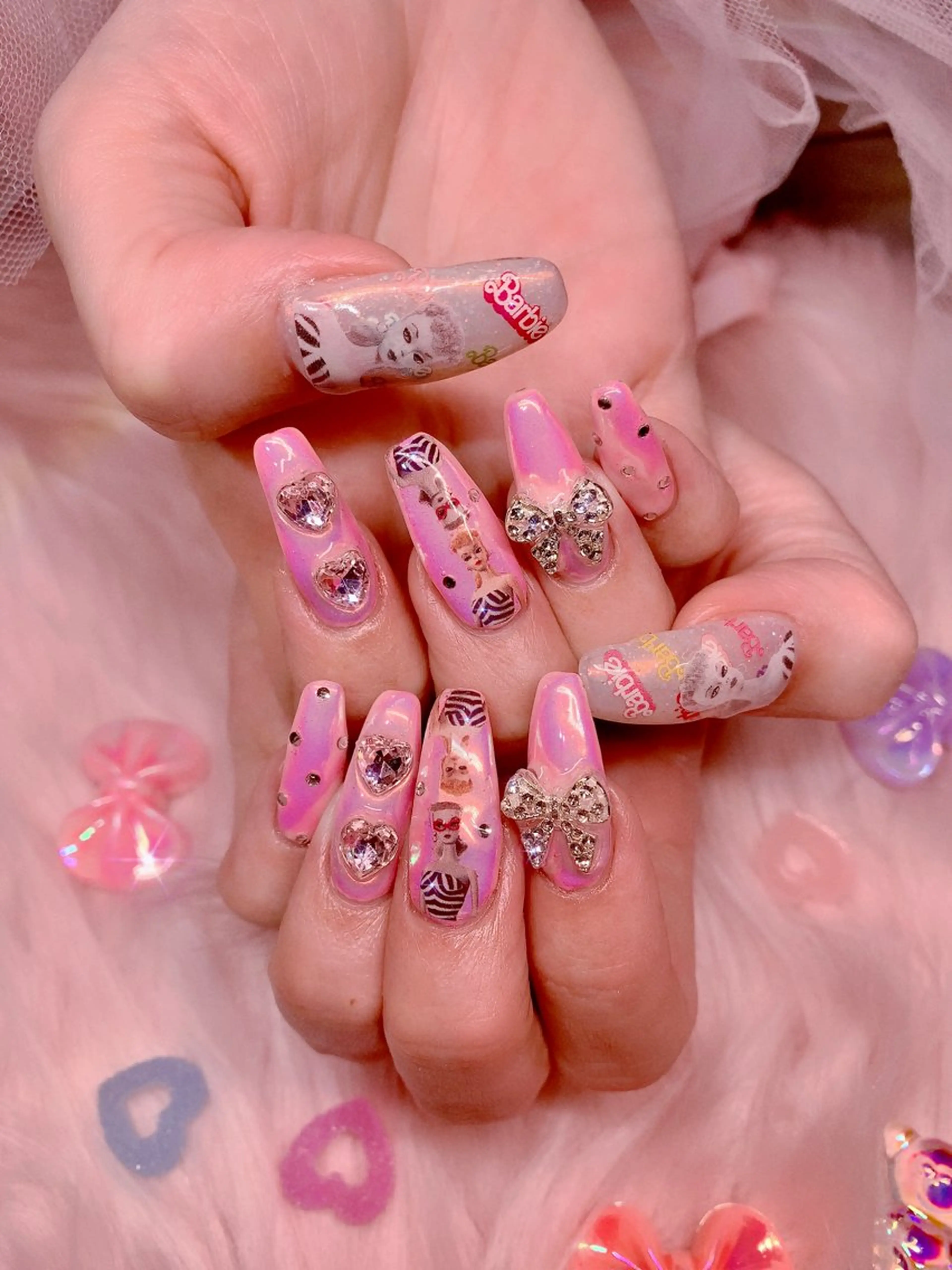 ネイル アートネイル オーロラネイル キラキラネイル 韓国ネイル 持ち込み シェアサロンLei.g(レイジー)所属・3Dアートネイル💗 都築レナのネイルデザイン