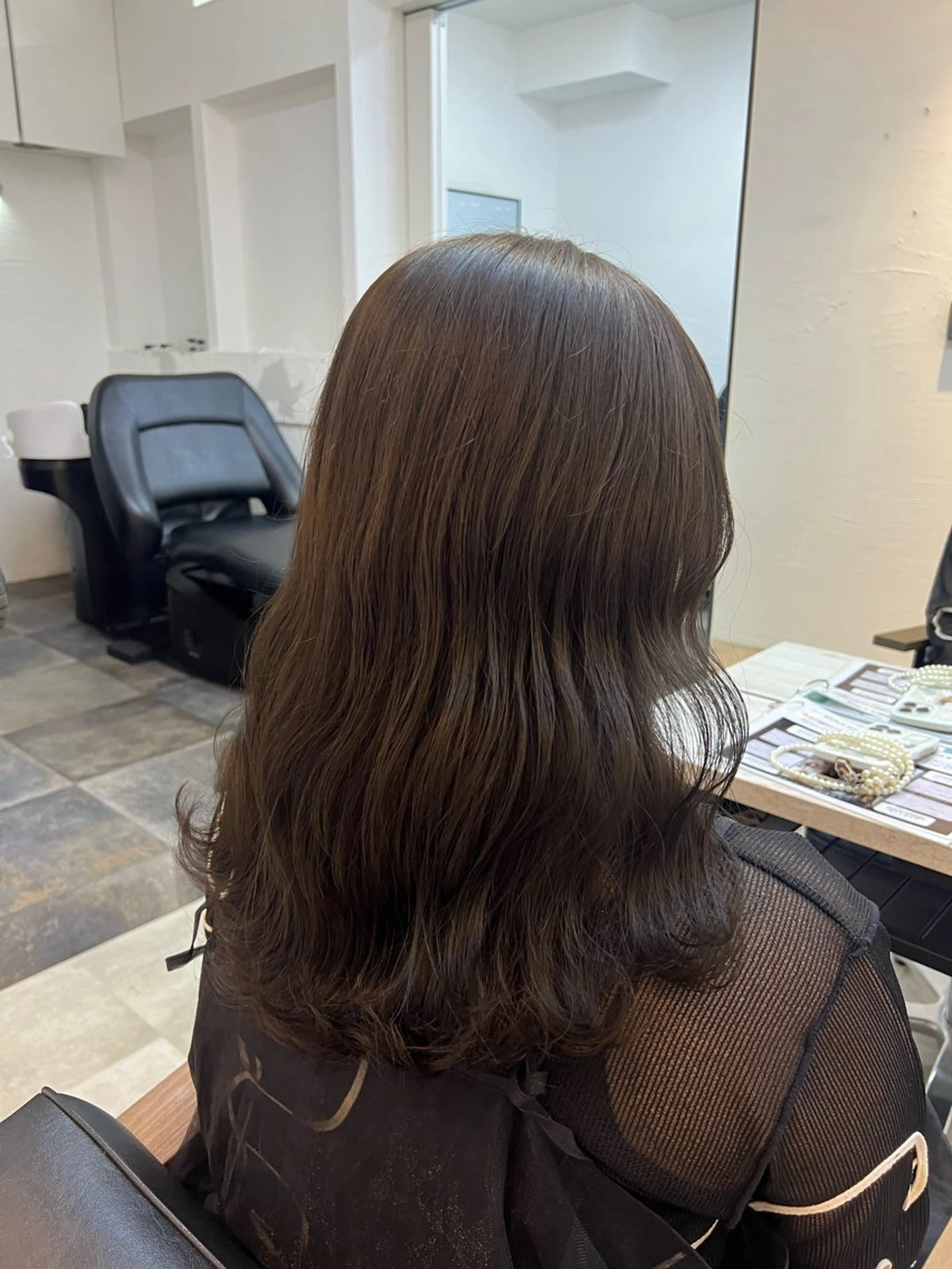 セミロング カラー 🥀韓国ヘア🥀 宮津真菜のヘアスタイル