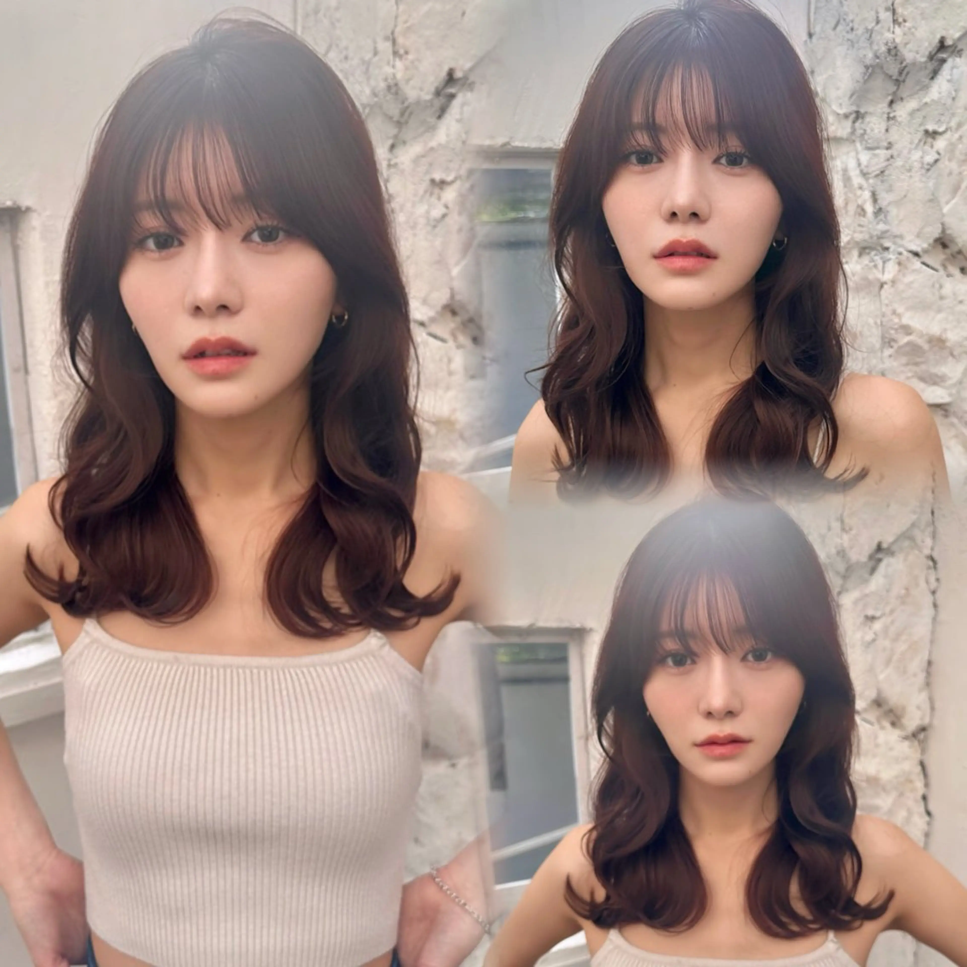 セミロング 顔周りカット 韓国風ヘア レイヤーカット カット ヘアカラー トリートメント ヘアセット 銀座副店長/レイヤー /韓国ヘア/髪質改善のヘアスタイル