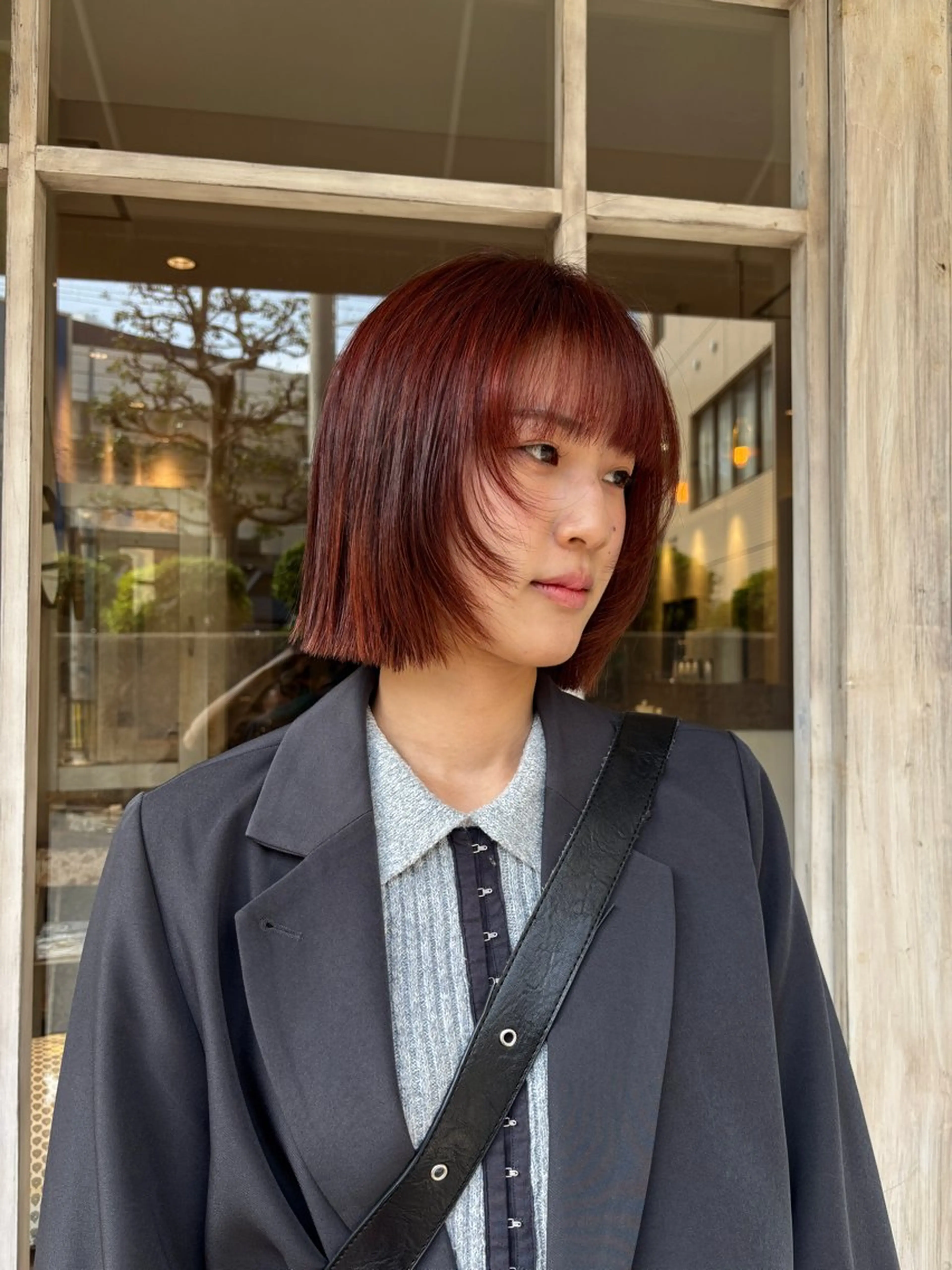 ミディアム カット ヘアカラー トリートメント saya/似合わせ /透明感カラーのヘアスタイル