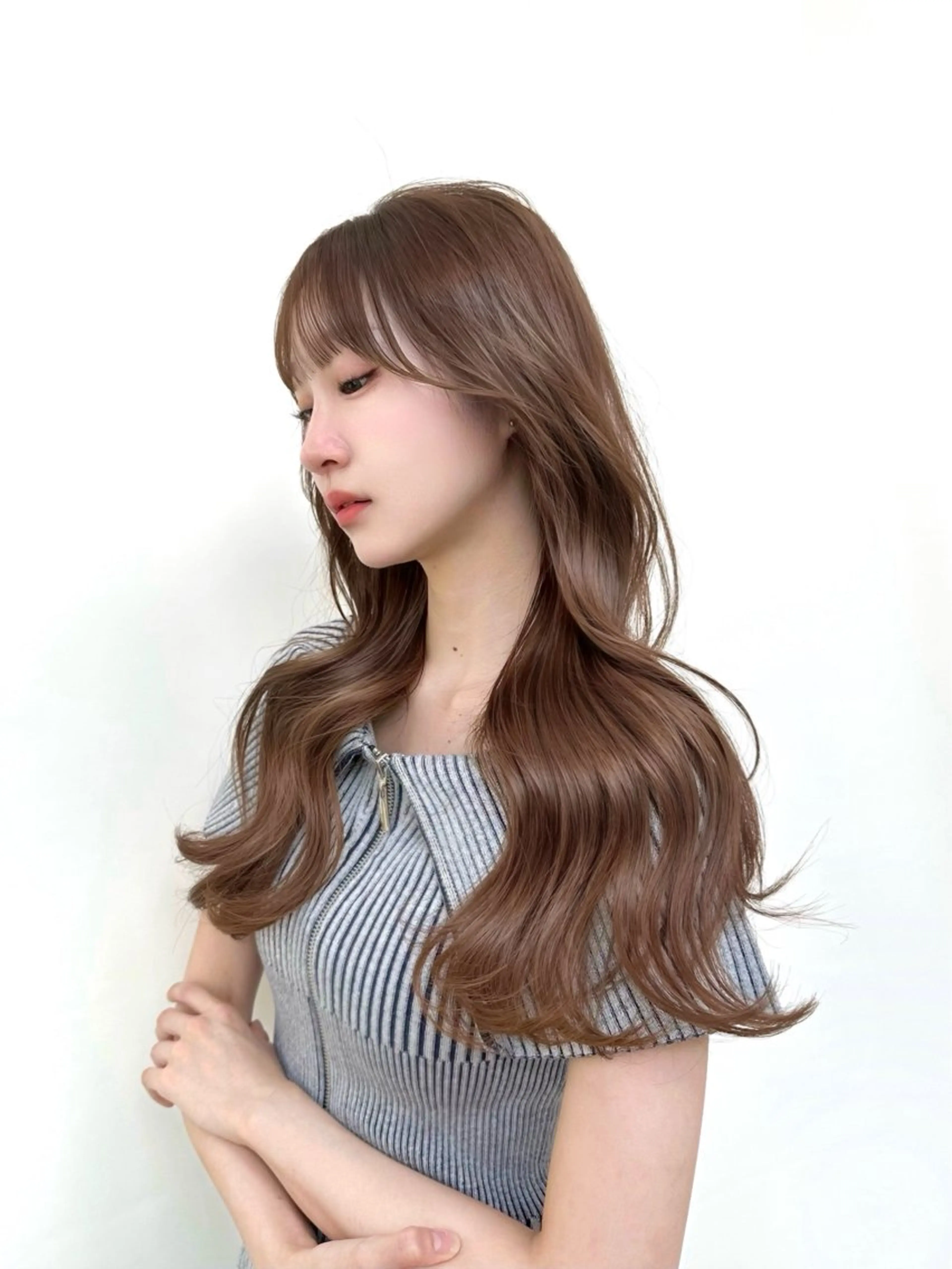 セミロング カラー 🇰🇷韓国風くびれ ヘア🇰🇷中村優大のヘアスタイル