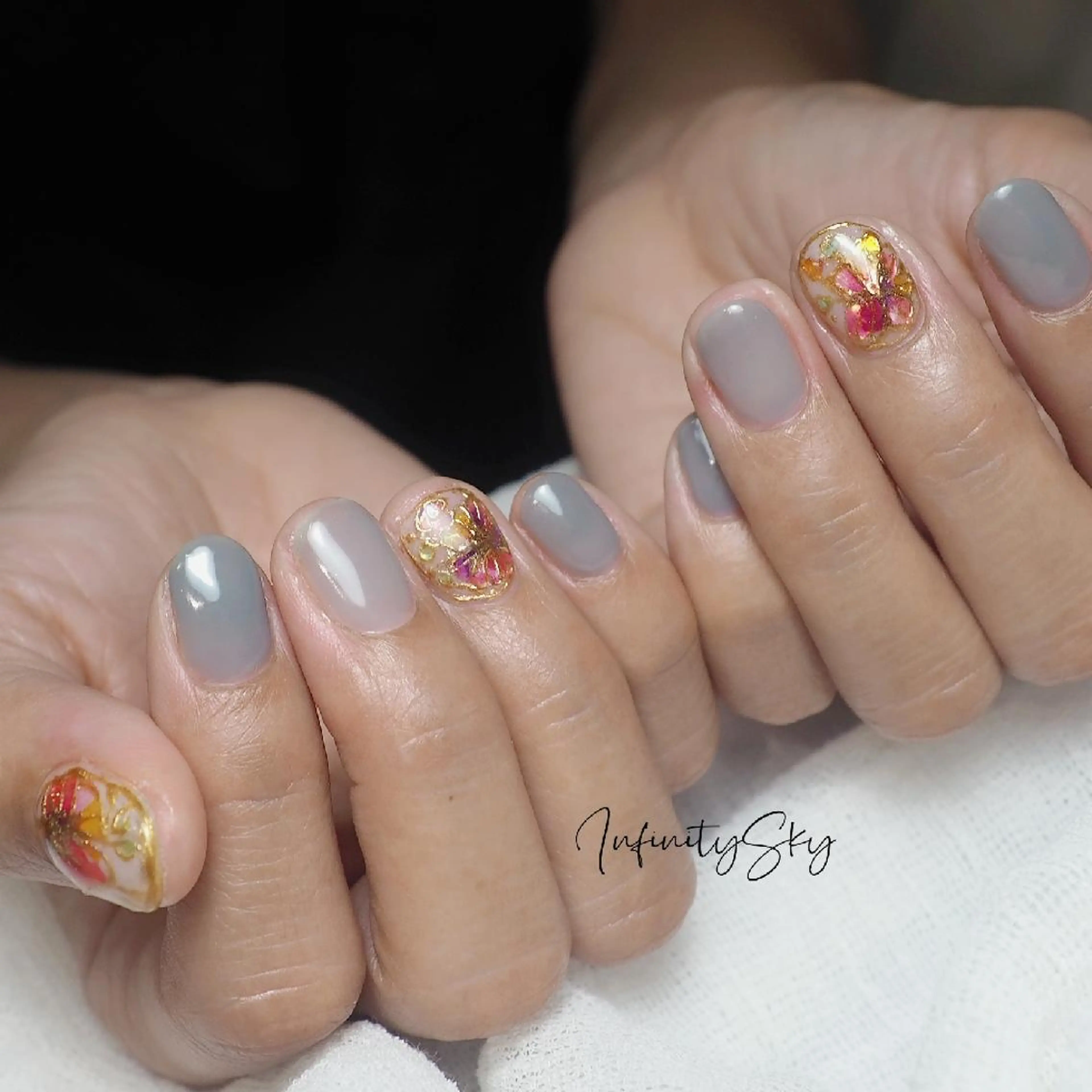 ネイル アートネイル フラワーネイル ハンドネイル infinity skyのネイルデザイン