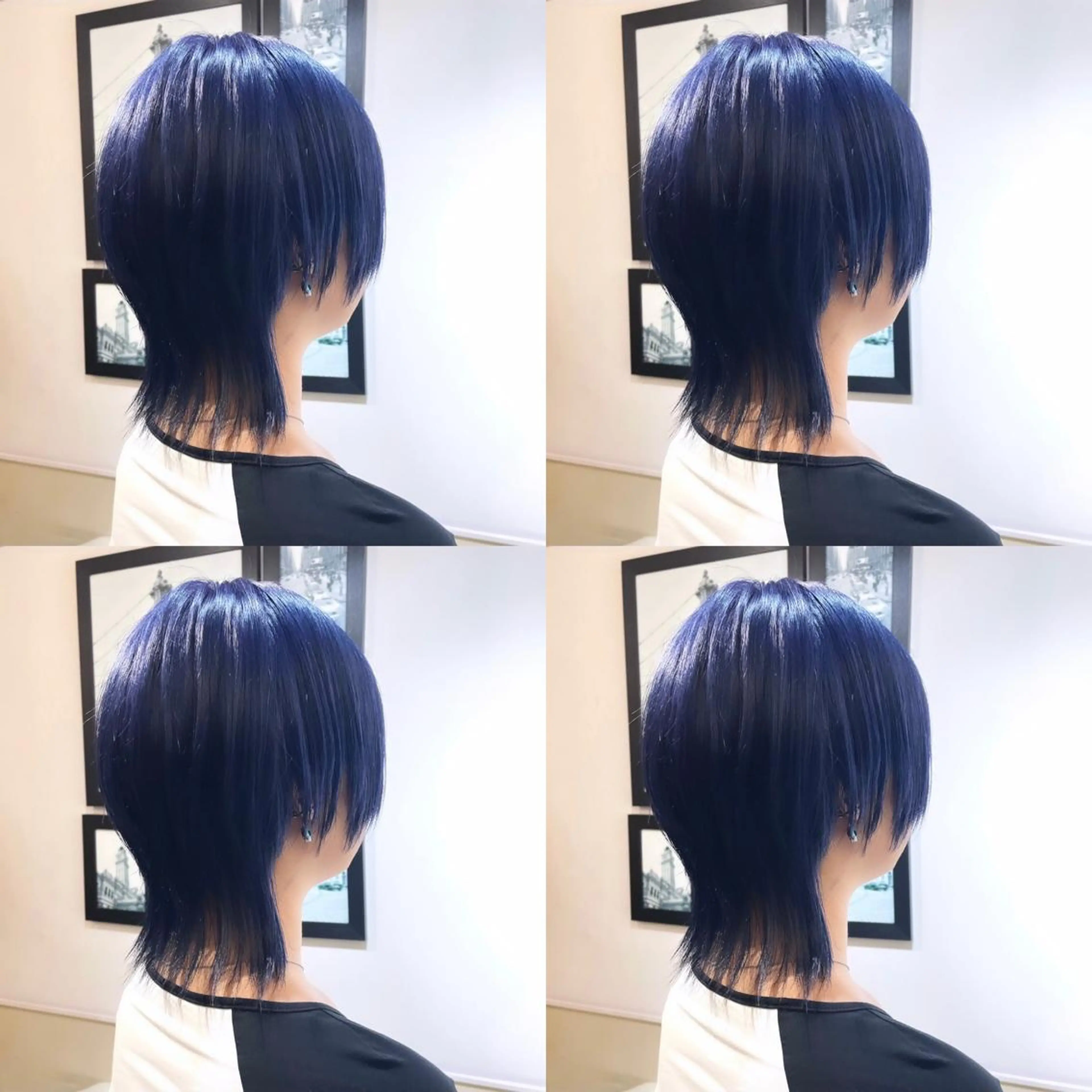 ショート カラー ネイビーカラー ウルフカット 🌟トップデザイナー 高橋🌟のヘアスタイル