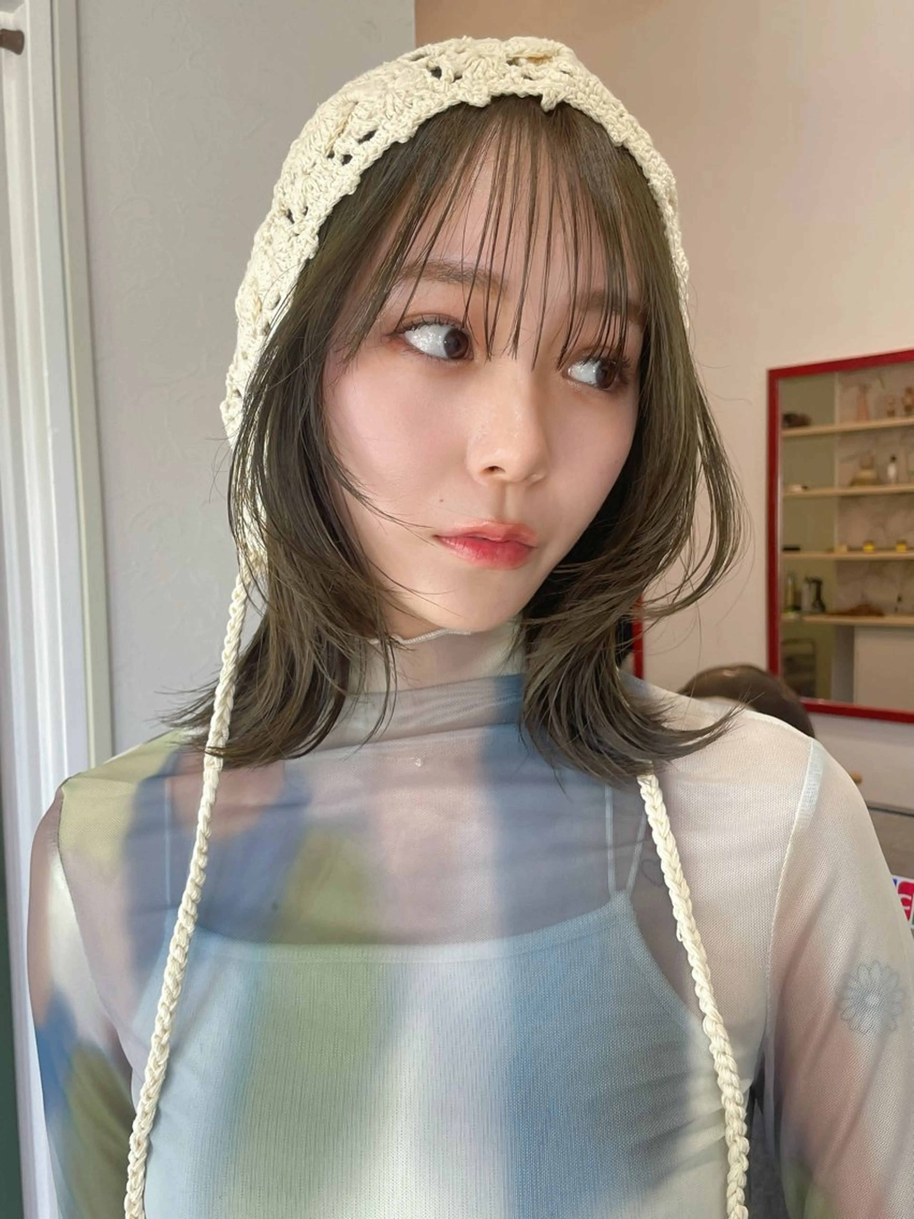 ミディアム カラー ベージュカラー ブリーチ 透明感カラー ダブルカラー グレージュ カット ヘアカラー トリートメント 🌈高田大夢似合わせ 透明感カラー🌈のヘアスタイル