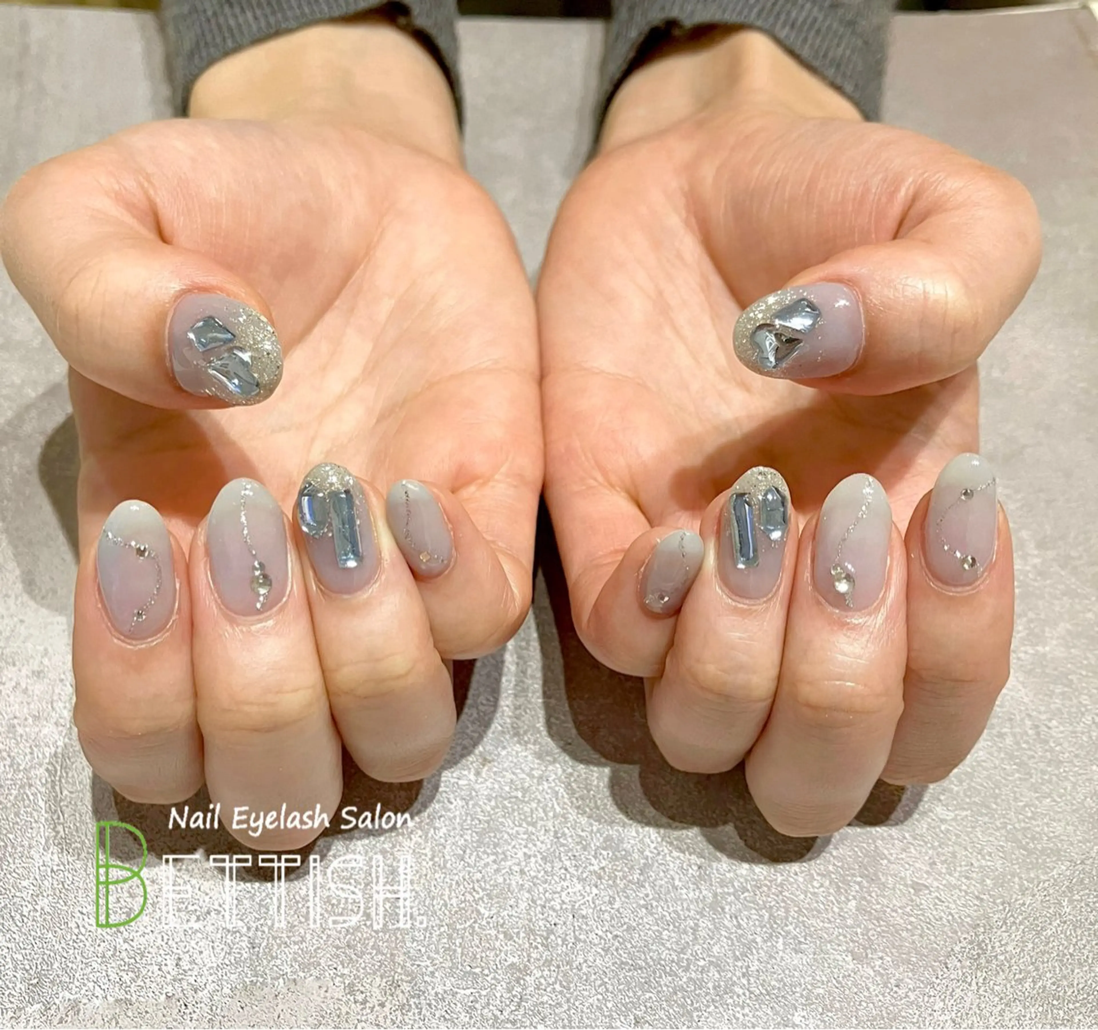 ネイル ブルー クリアネイル ハンドネイル BETTISH. KUMIKO☺︎︎のネイルデザイン