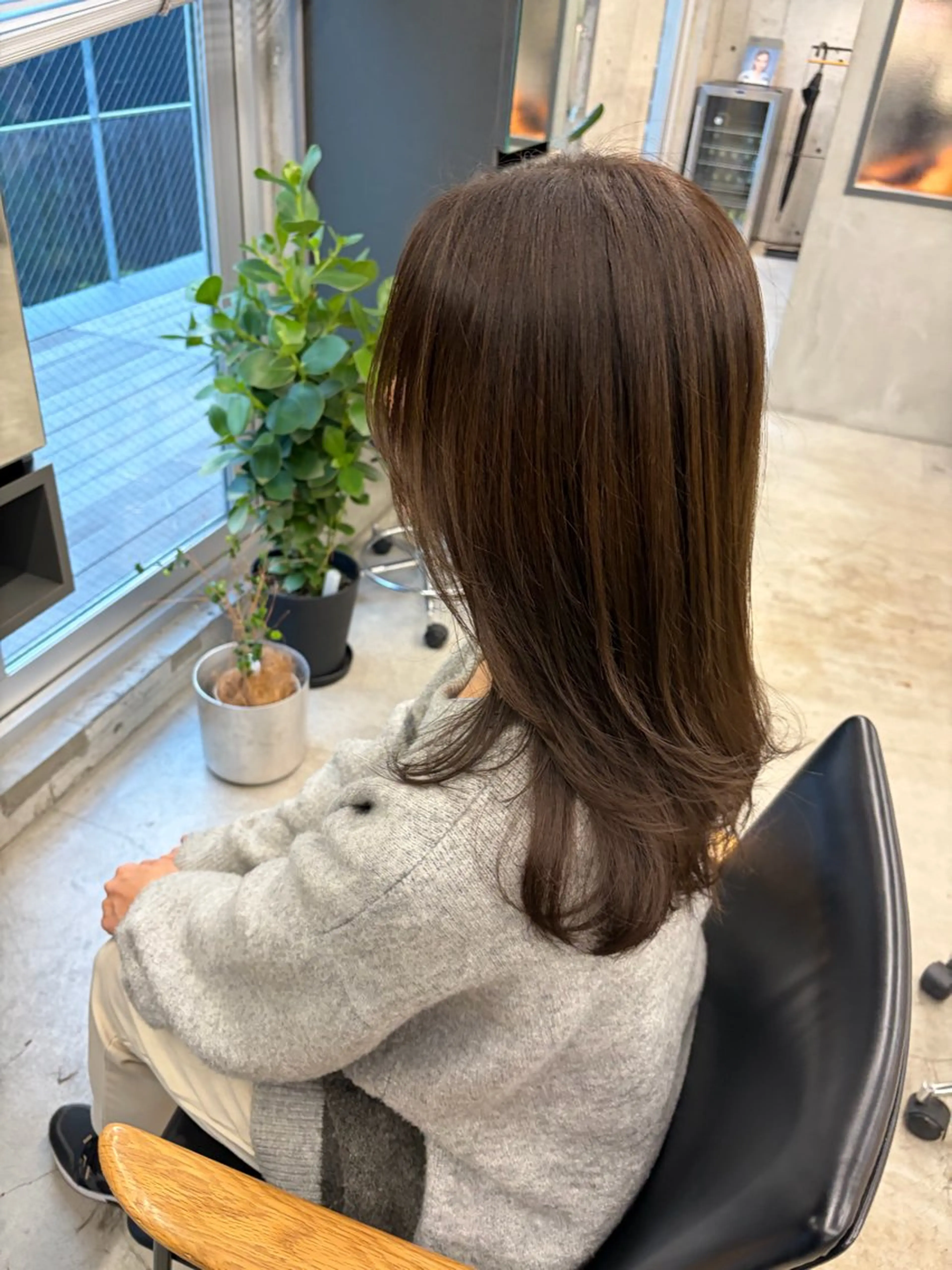 セミロング カット ヘアカラー 頭皮につけないカラー /白髪ぼかし/実加永のヘアスタイル