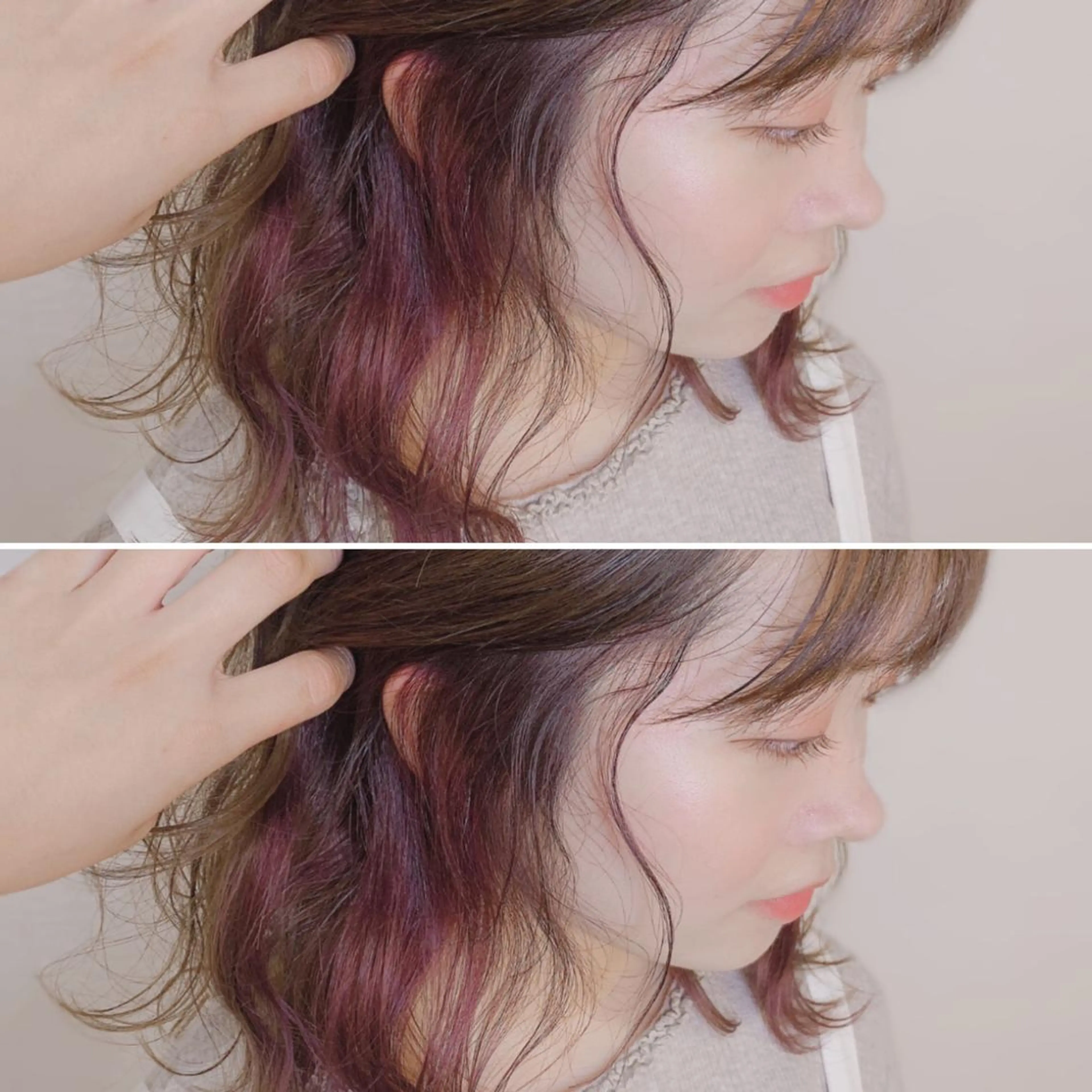 ミディアム ブリーチなしダブル/ レイヤーカット 小棹のヘアスタイル