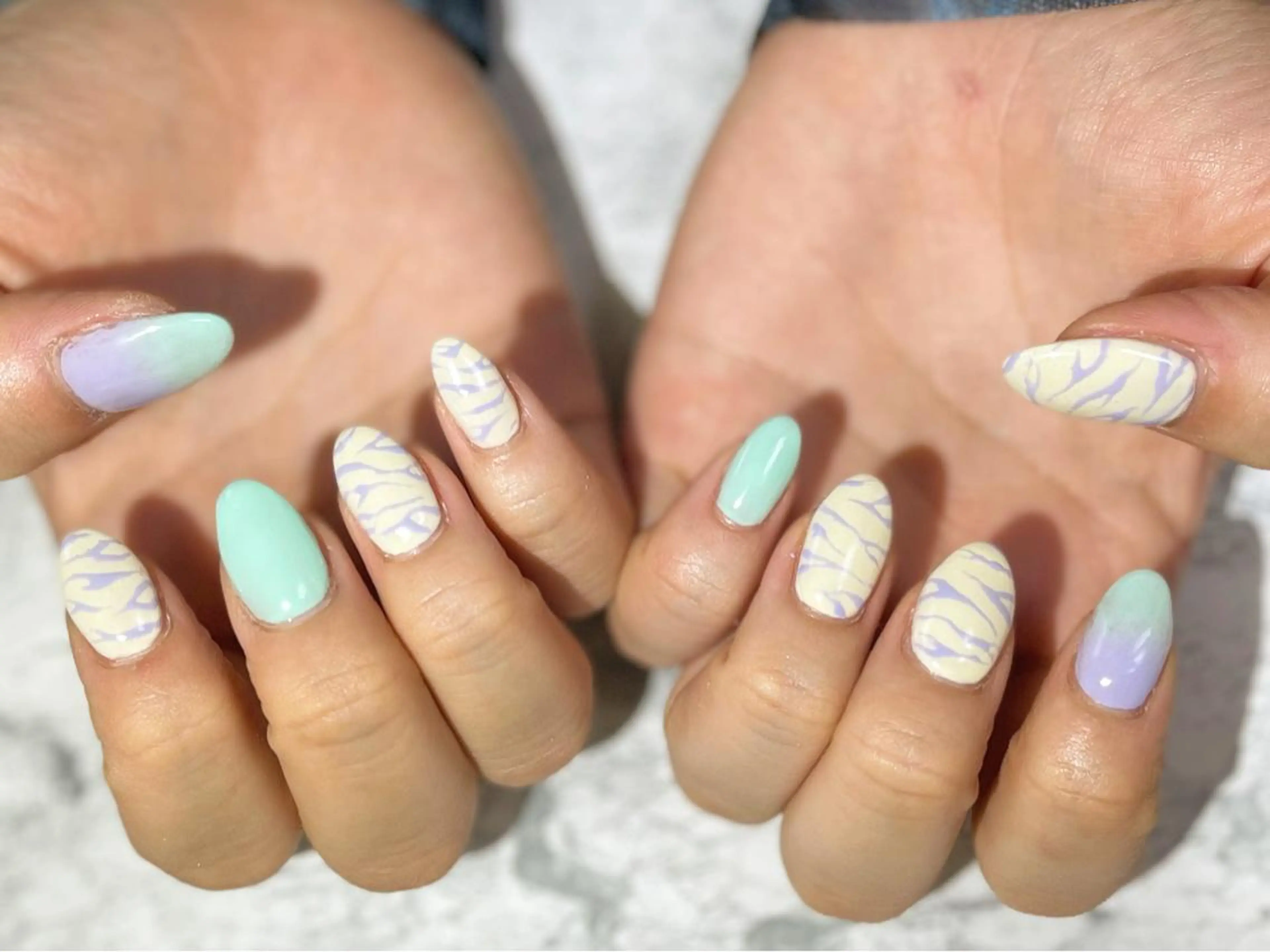 ネイル アニマル柄 フットネイル ニュアンスネイル シンプルネイル 春ネイル ネイル フフラ所属・nail fufla ♡yamane♡のネイルデザイン