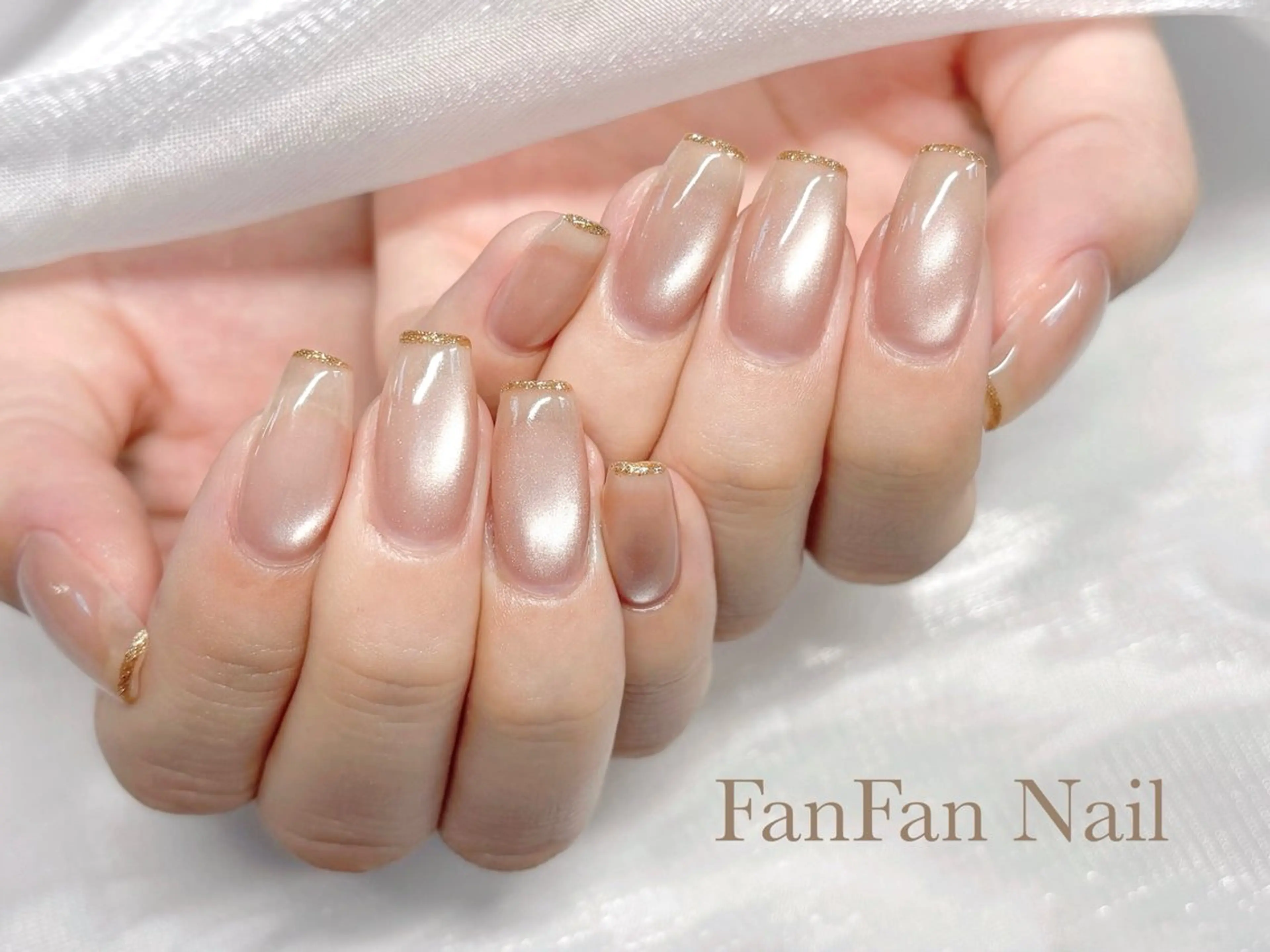 ネイル フレンチネイル マグネットネイル Yuni FanFanNailのネイルデザイン