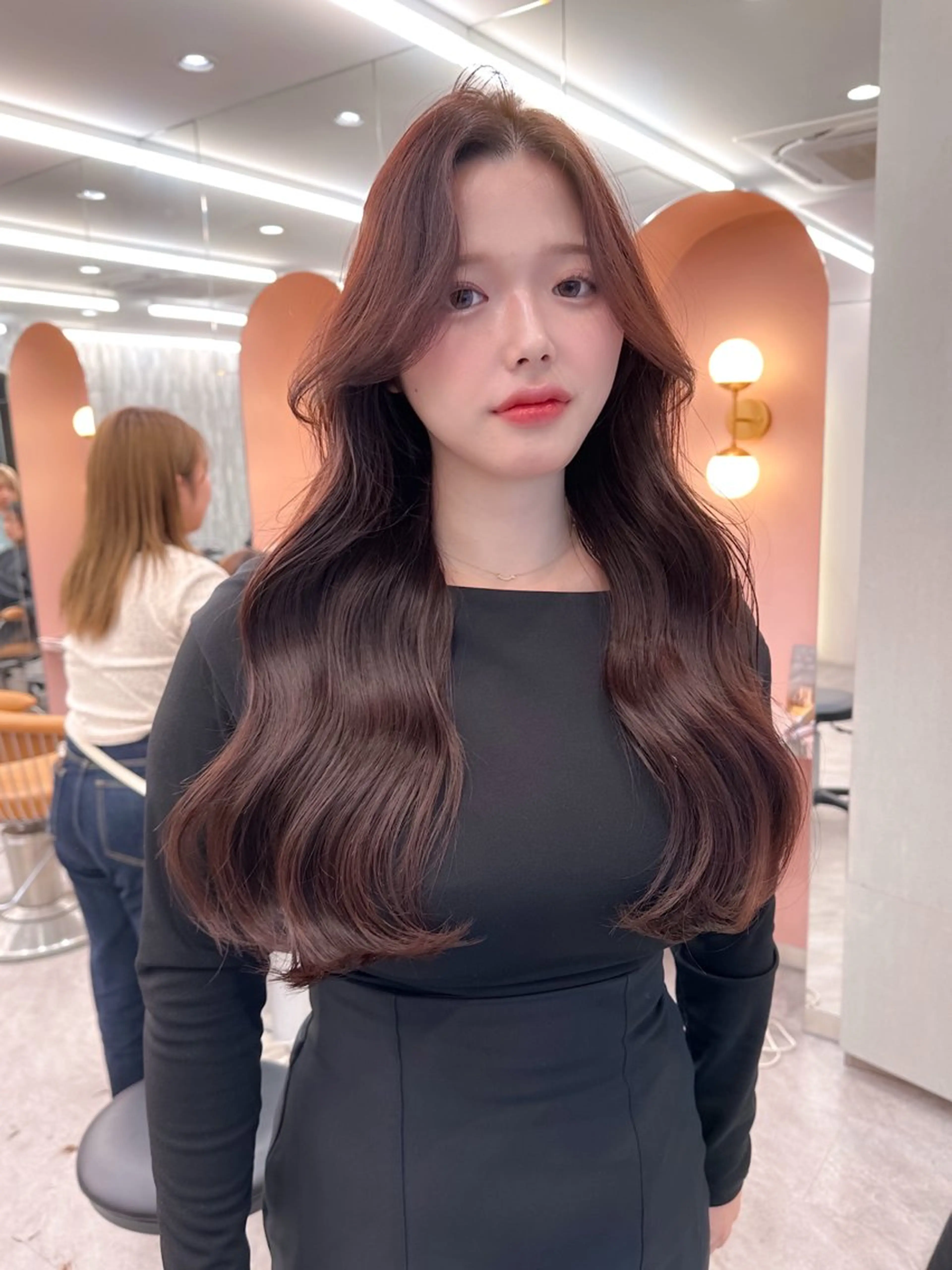 ロング カラー カット ヘアカラー トリートメント レイヤー🇰🇷 韓国ヘア💕トモミのヘアスタイル