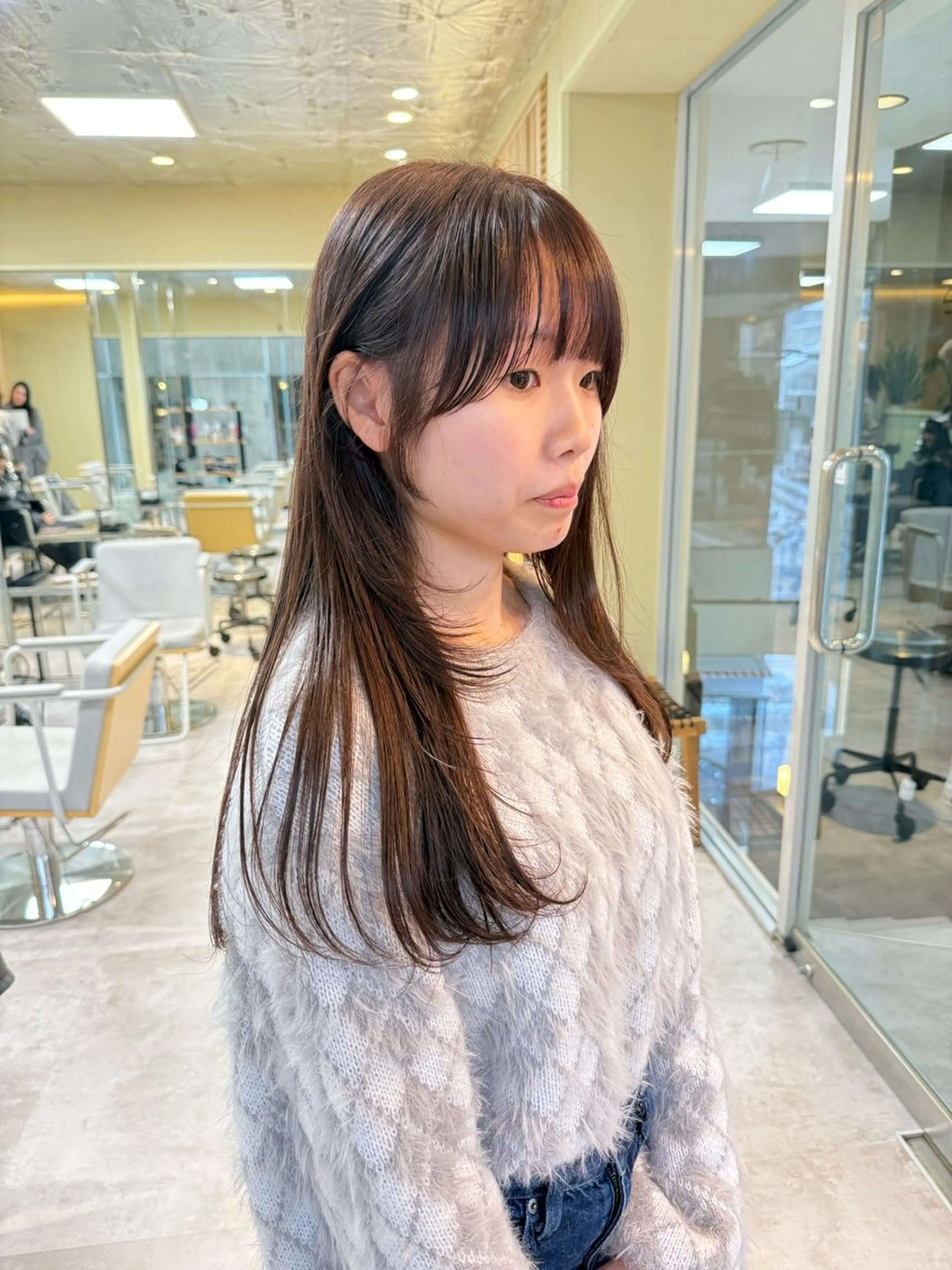 セミロング カラー カット ヘアカラー 伶風/ボブ/ ヘーゼルベージュのヘアスタイル