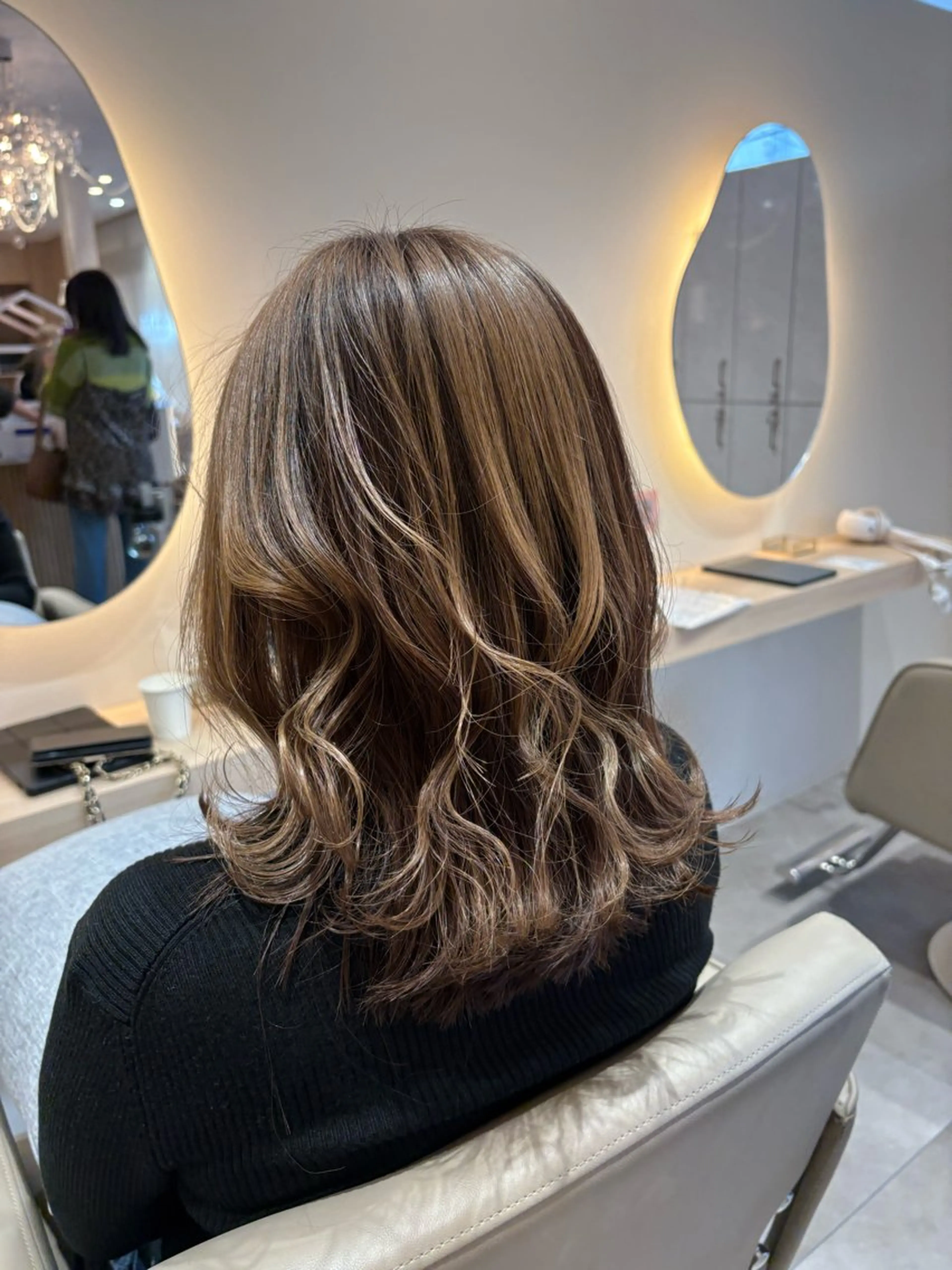 セミロング カラー ブリーチ ブラウンカラー 透明感カラー カット ヘアカラー レイヤー/透明感/髪 質改善/メンズ/佐藤のヘアスタイル