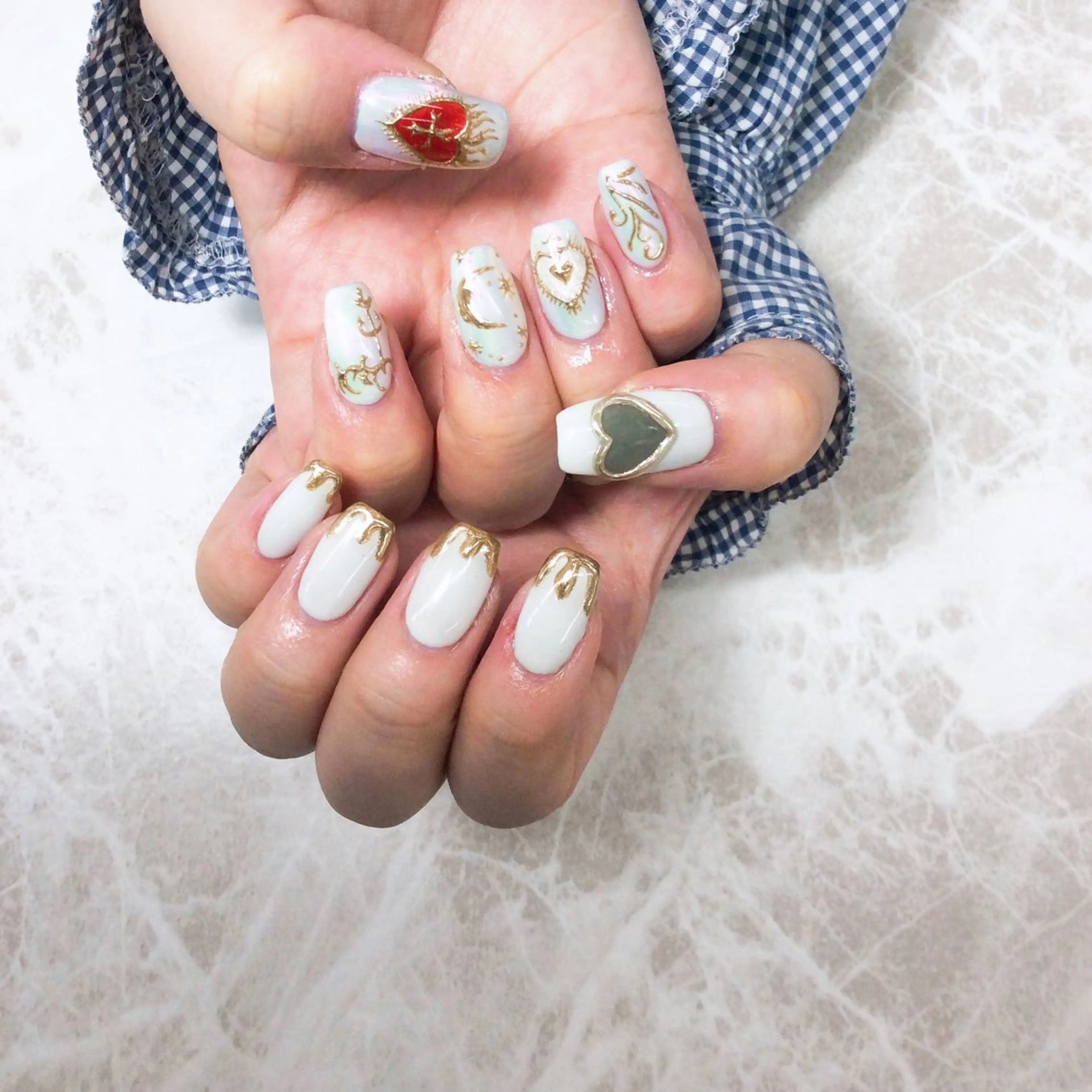 ネイル アートネイル ハンドネイル ⭐︎休業中の練習⭐︎ JNA認定講師髙橋のネイルデザイン