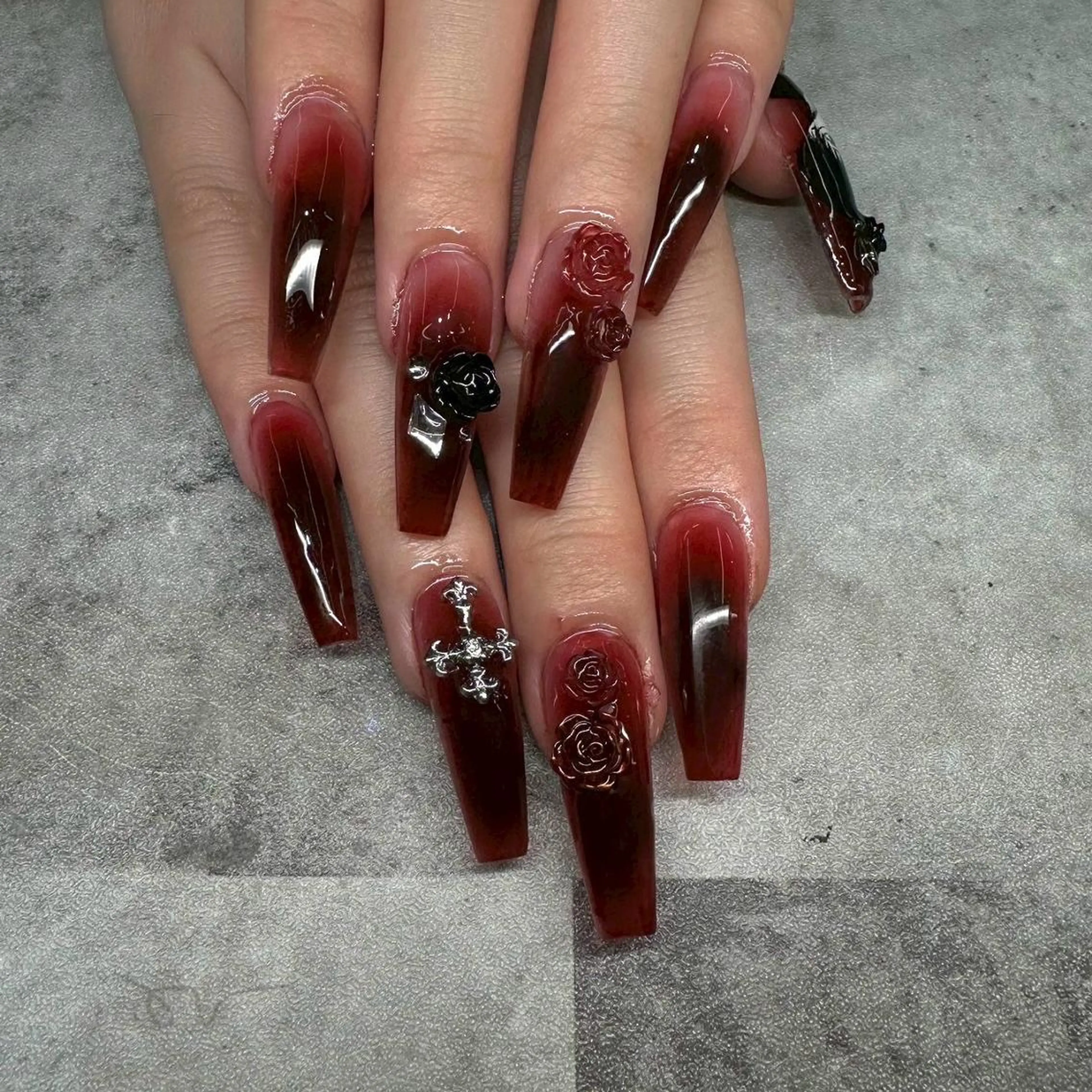 ネイル ブラウン チークネイル 長さ出し フットネイル フレンチネイル ハンドネイル 井上春菜/長さだし パラジェルフィルインのネイルデザイン