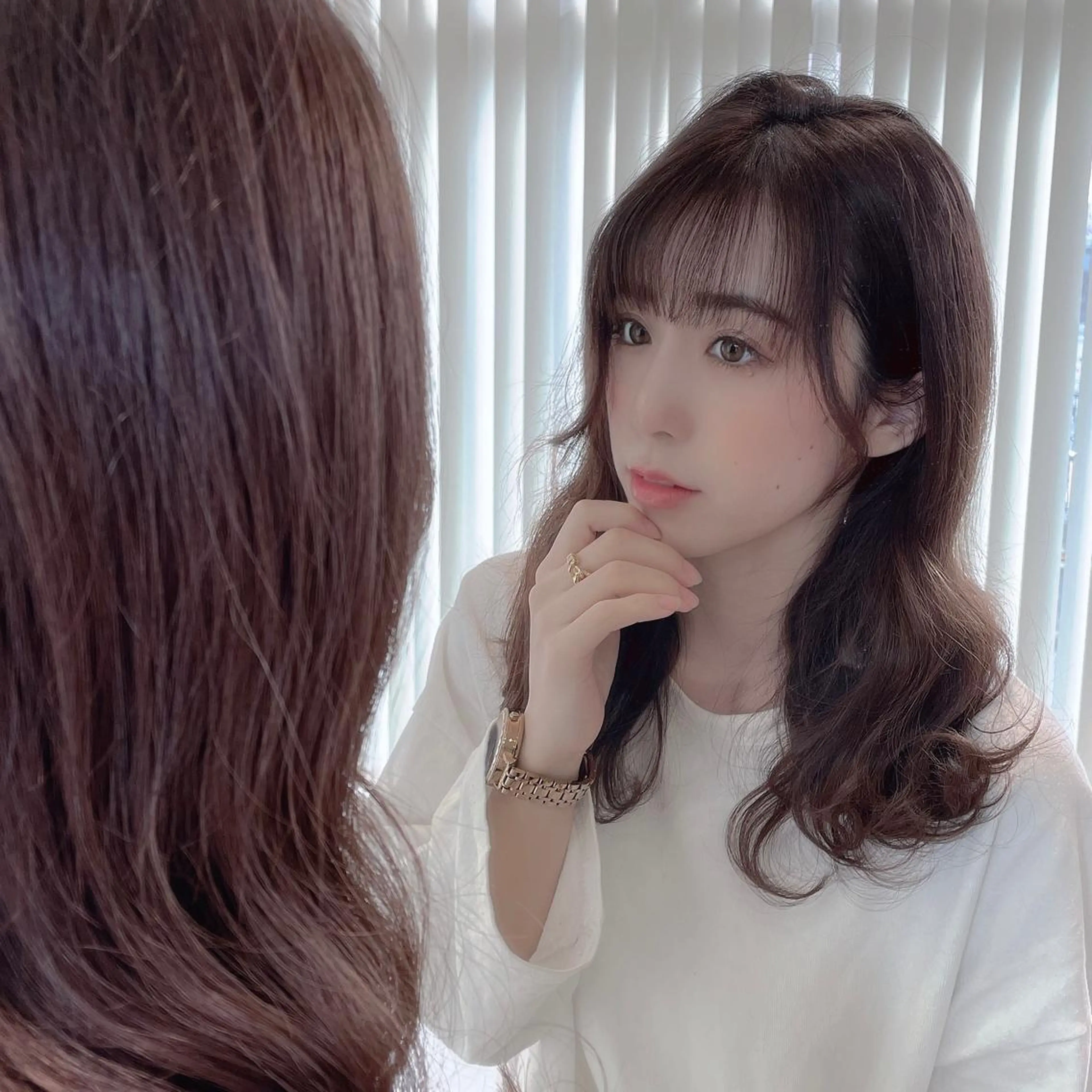 セミロング カラー セミロングパーマ ブリーチ ダブルカラー 縮毛矯正 池袋髪質改善 タニグチのヘアスタイル