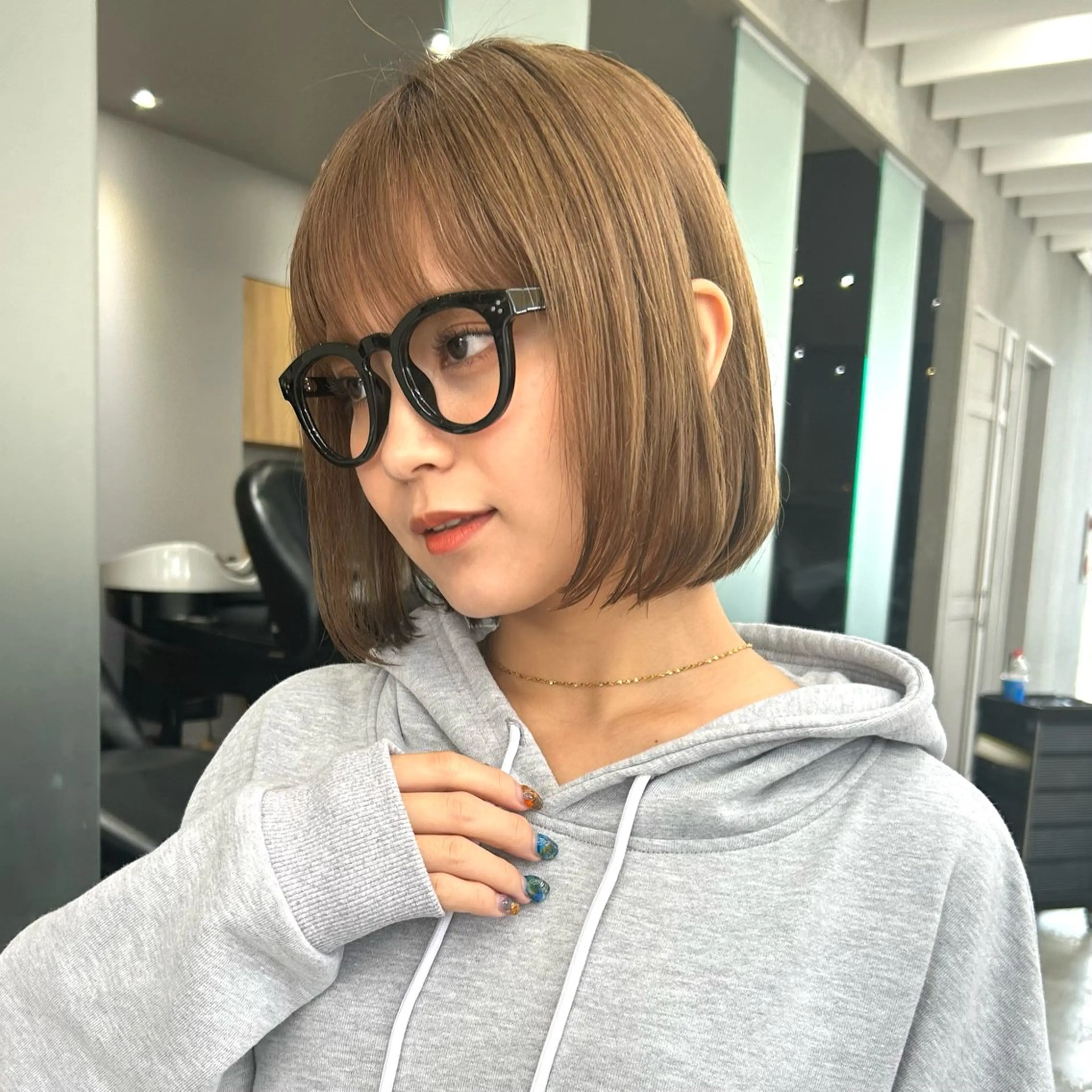 ミディアム ボブ ボブ/くびれボブ/ 髪質改善/Ru-kaのヘアスタイル