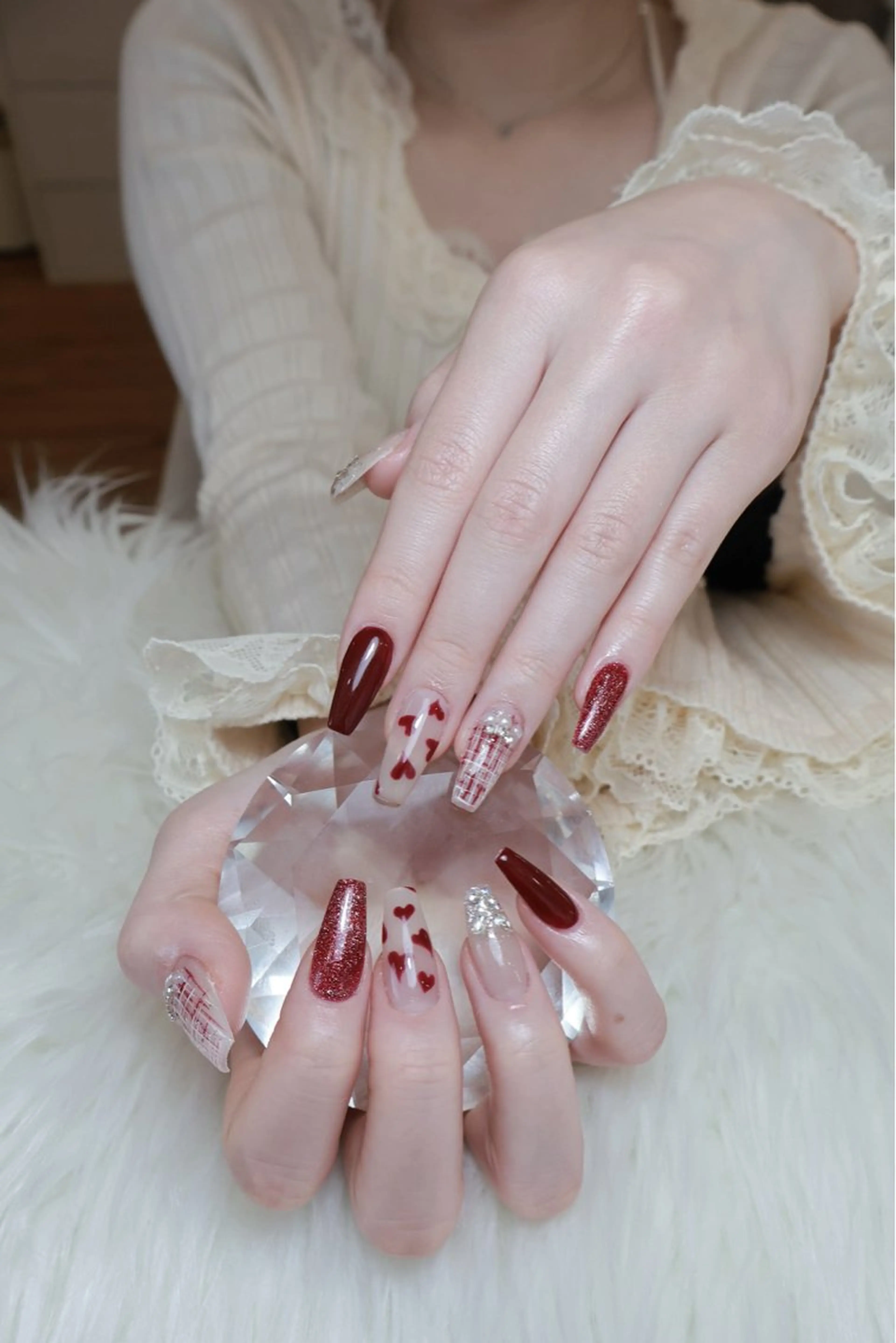 ネイル アートネイル 長さ出し グラデーション マグネットネイル ニュアンスネイル ハンドネイル Risu Nails Salon 代々木所属・リス ネイルのネイルデザイン