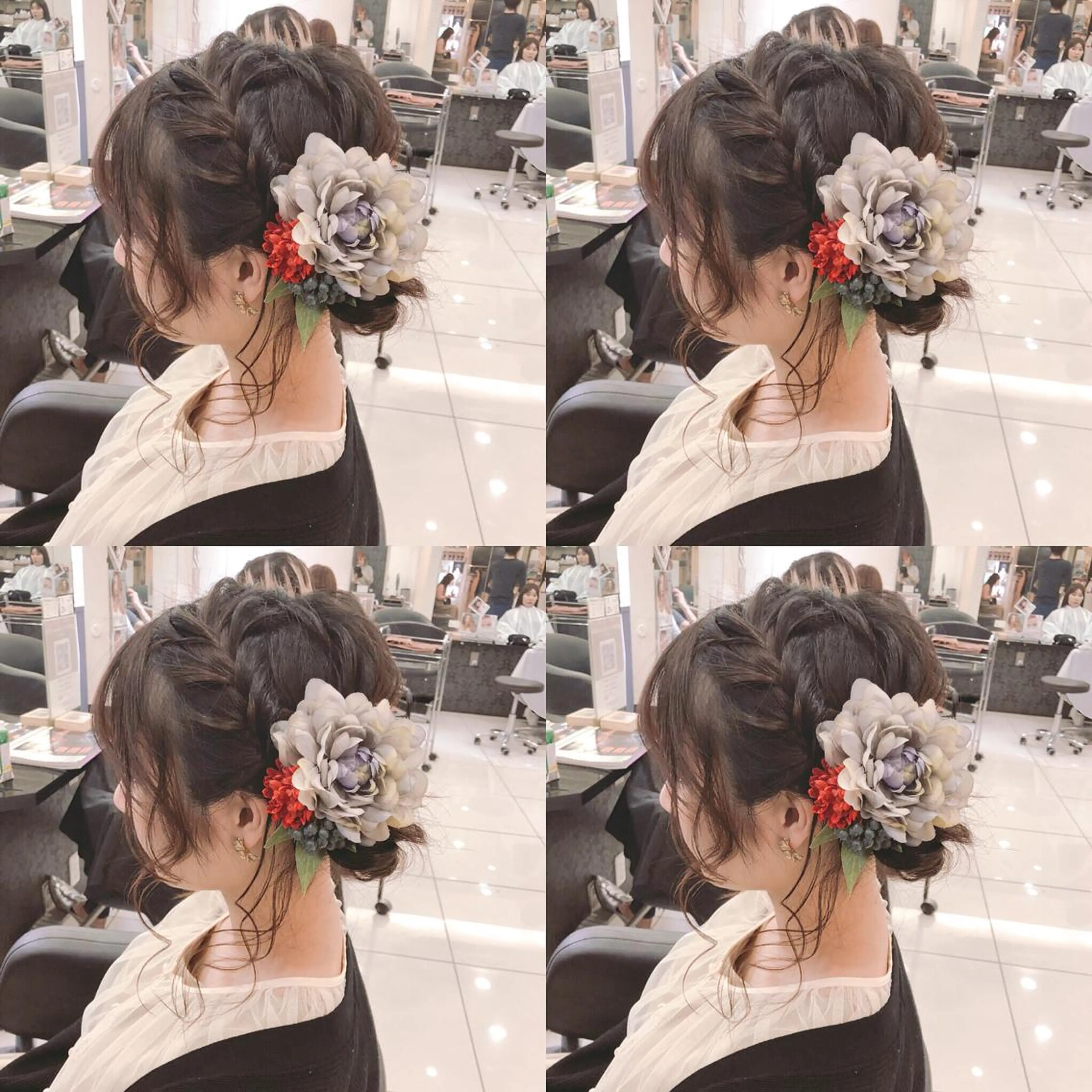 ミディアム ヘアアレンジ お団子ヘア ヘアセット 🌷MAYU 🌷のヘアスタイル