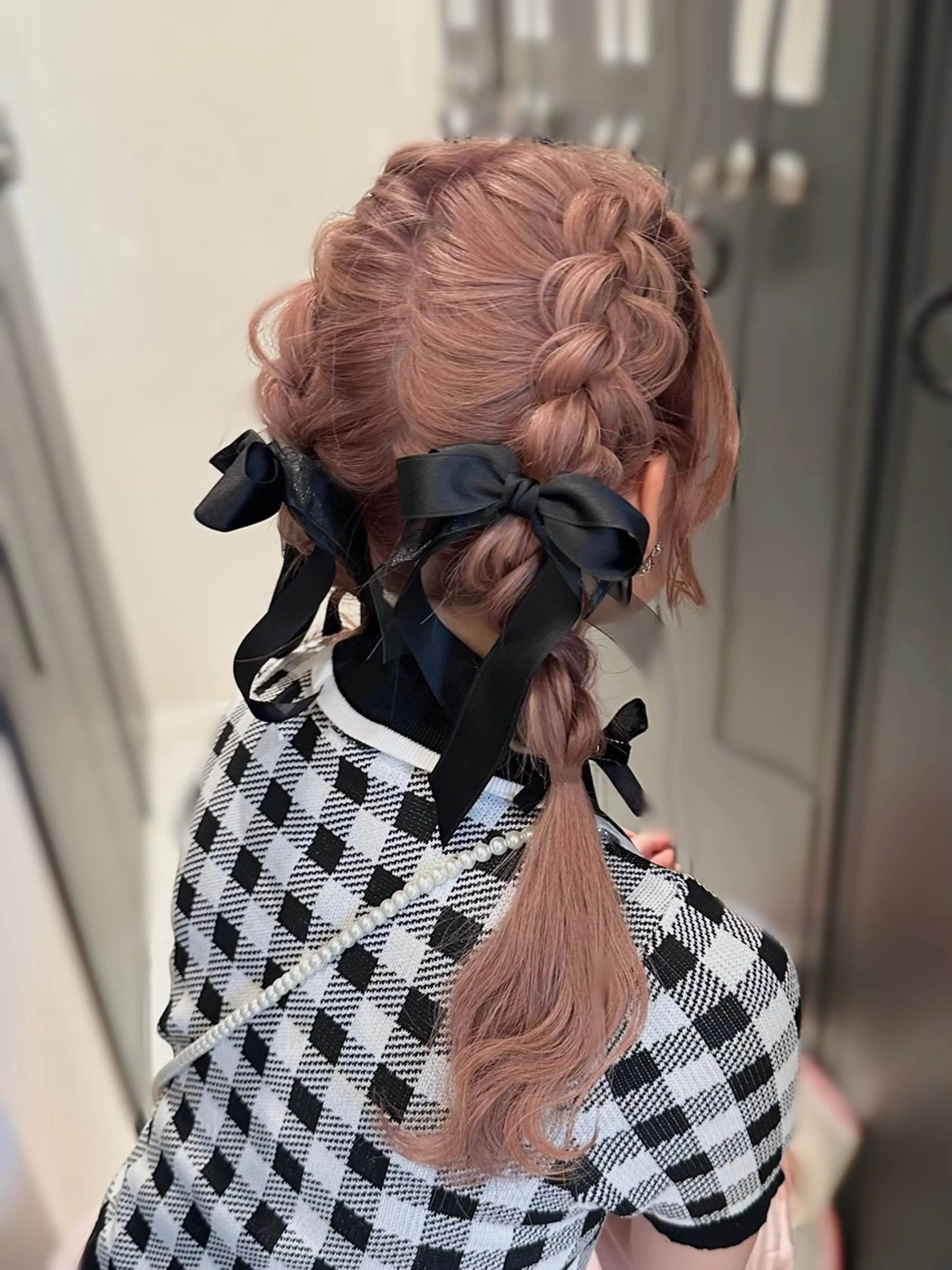 セミロング ヘアセット 顔周りcut/ 艶ワンカラー♥ちさきのヘアスタイル