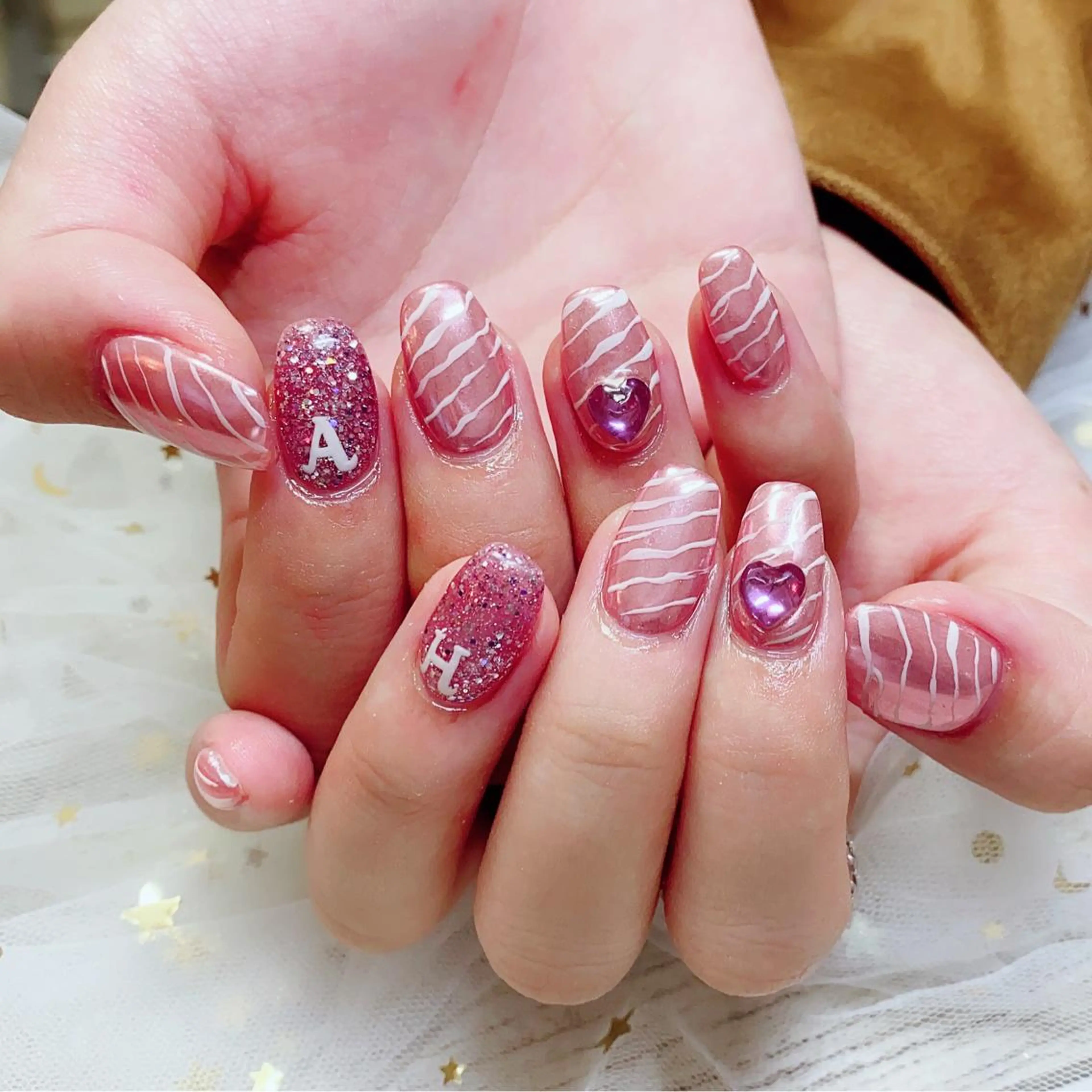 ロング カラー ネイル ピンクカラー 長さ出し ミラーネイル ピンク Q Free nailsのネイルデザイン