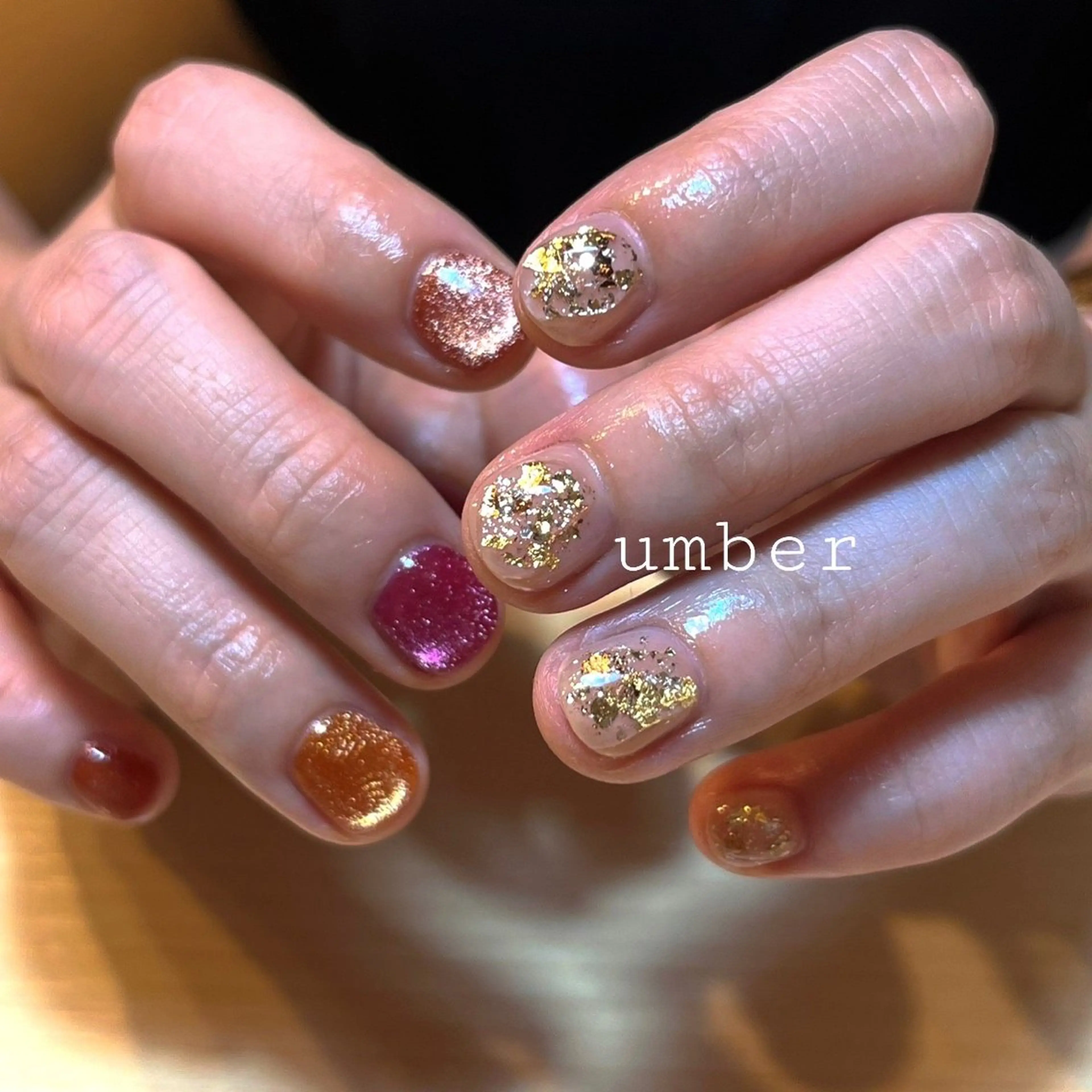 ネイル キラキラネイル ハンドネイル umber 三茶1分のネイルデザイン