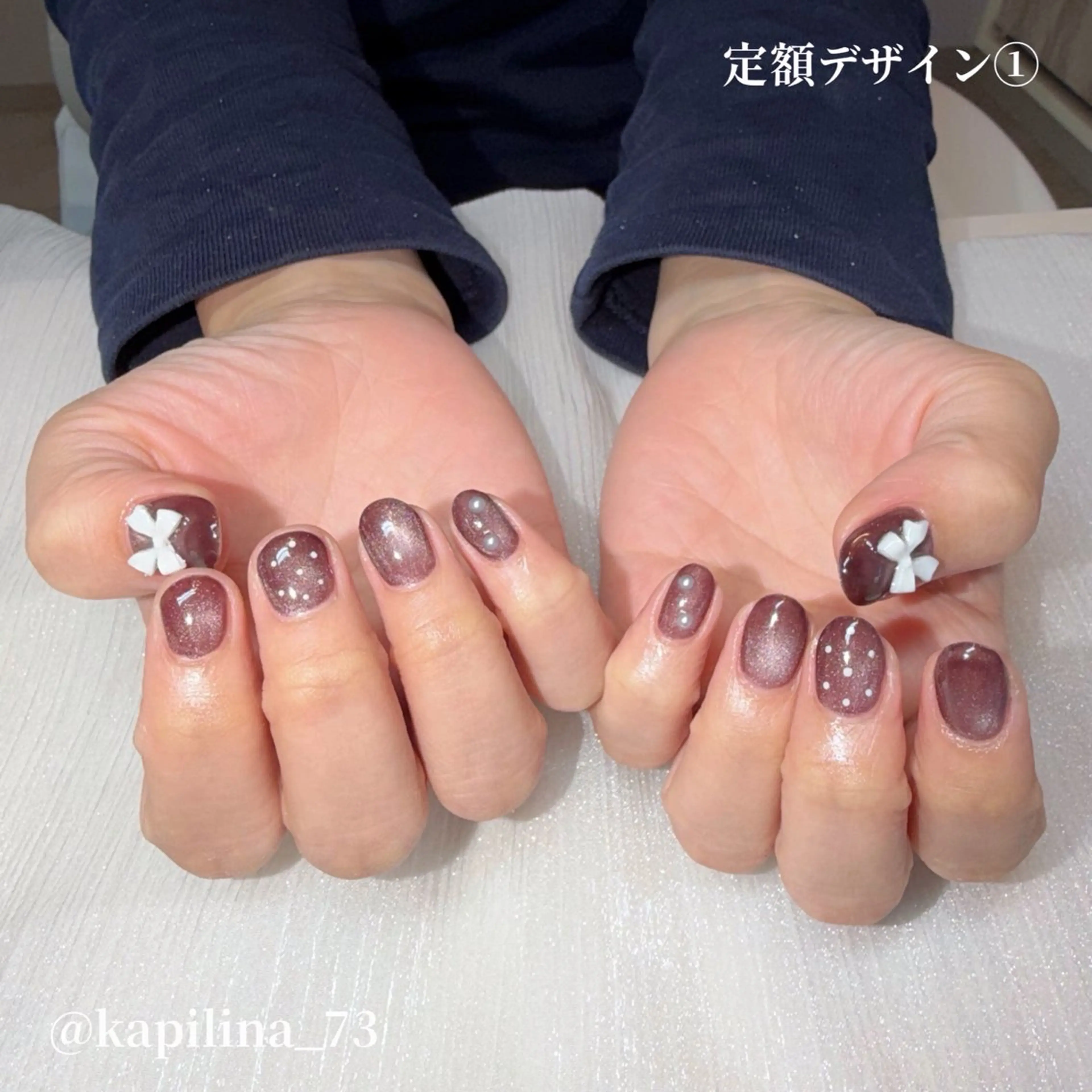 ネイル ブラウン マグネットネイル ハンドネイル Nailsalon Ka pilina所属・Ka pilina MOMOのネイルデザイン