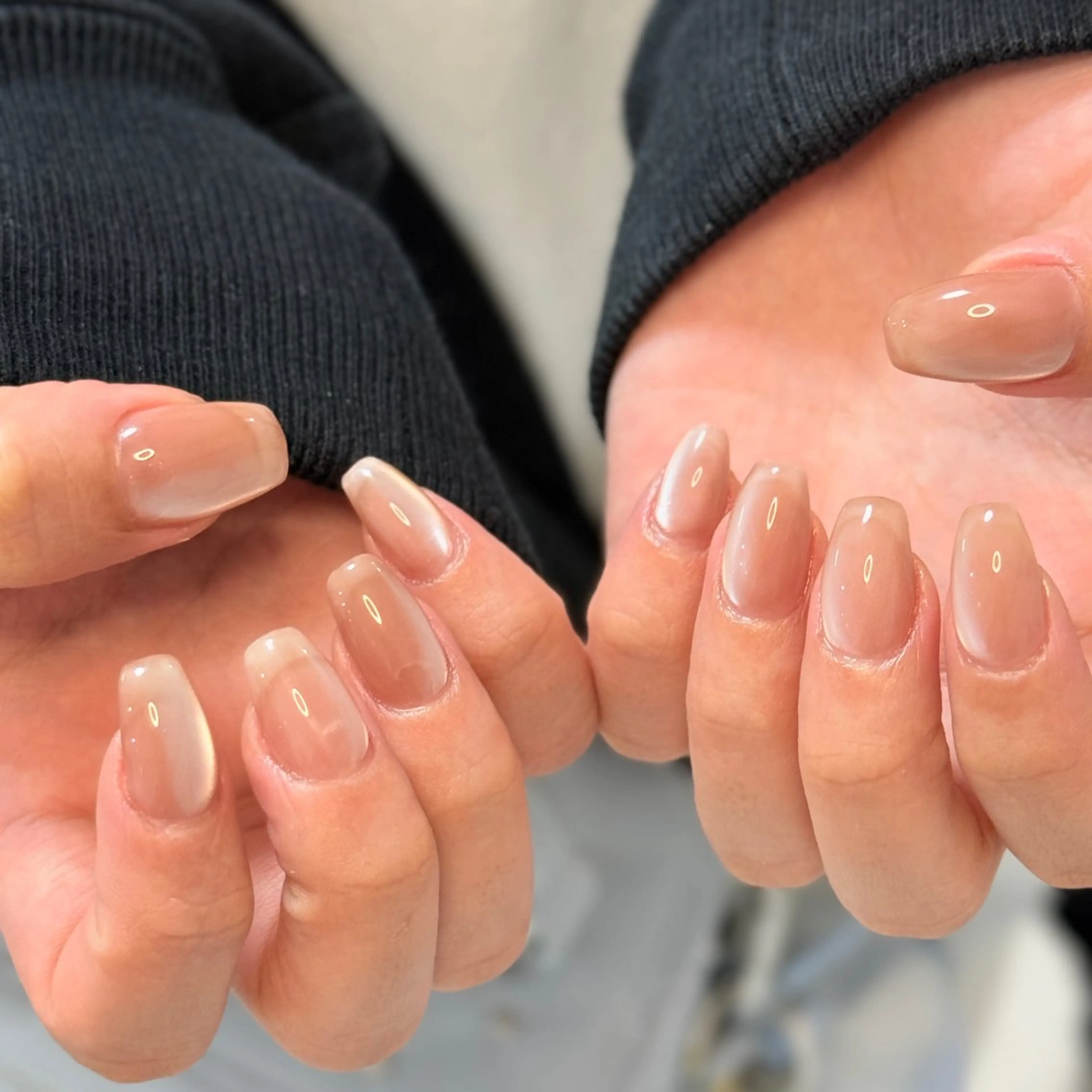 ネイル アートネイル オーロラネイル チークネイル フレンチネイル ガラスフレンチ 🎀🎀YooLi Nail Salonのネイルデザイン