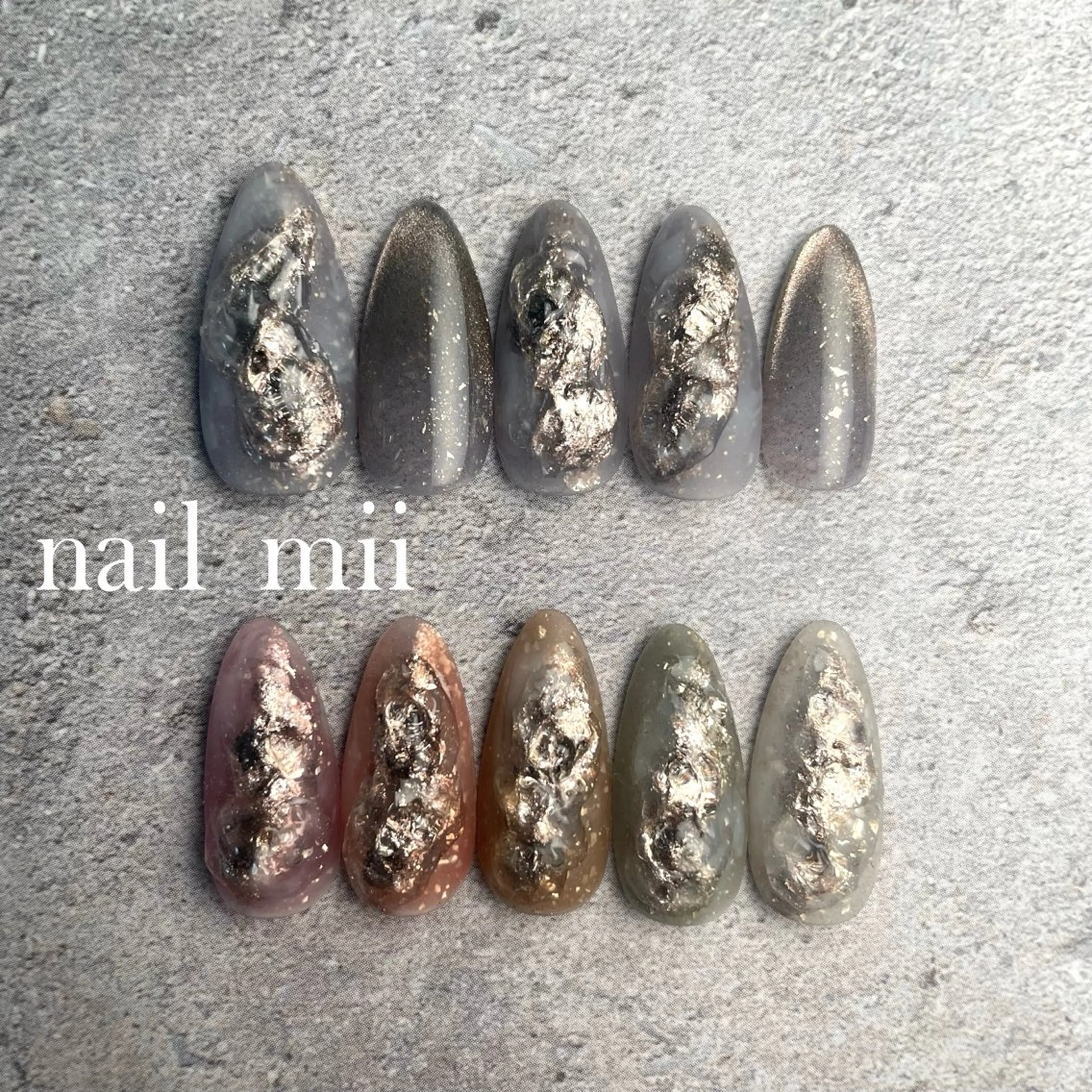 ネイル ニュアンスネイル ストーンネイル nail mii HIROMIのネイルデザイン