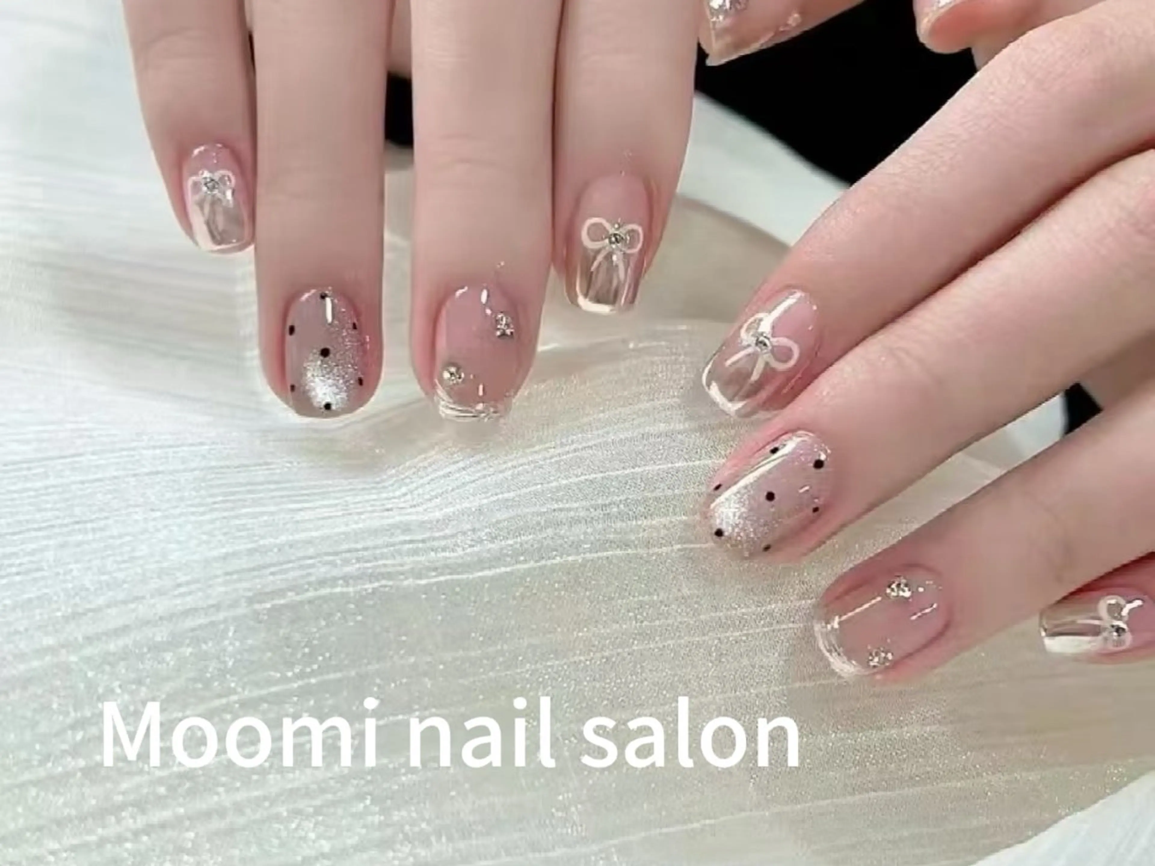 ネイル ボルドー チークネイル フレンチネイル ジェルネイル グラデーション ハンドネイル Moomi nail salonのネイルデザイン