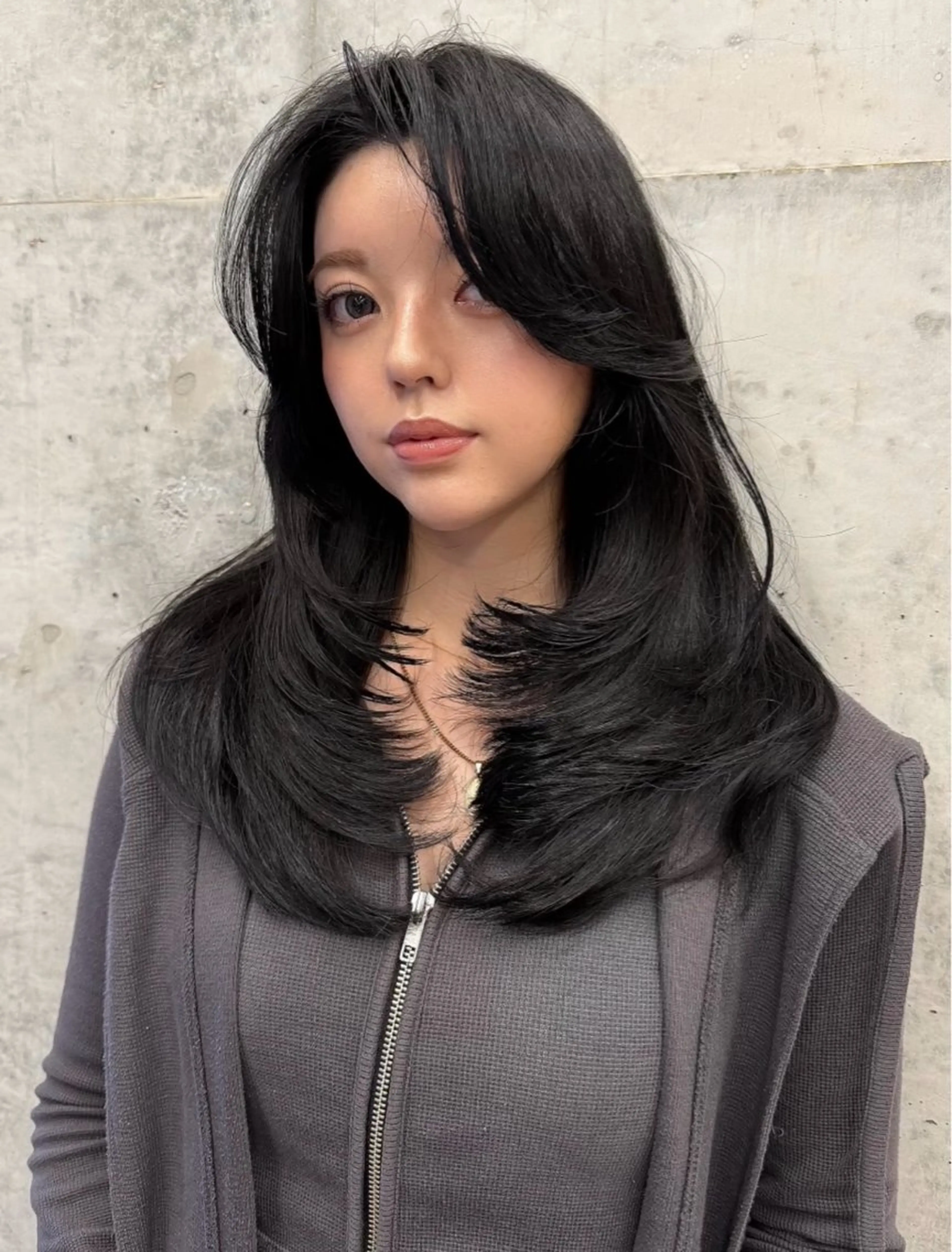 ロング レイヤーカット カット ヘアカラー NU/EN所属・Miho/海外レイヤ ー/縮毛矯正のヘアスタイル