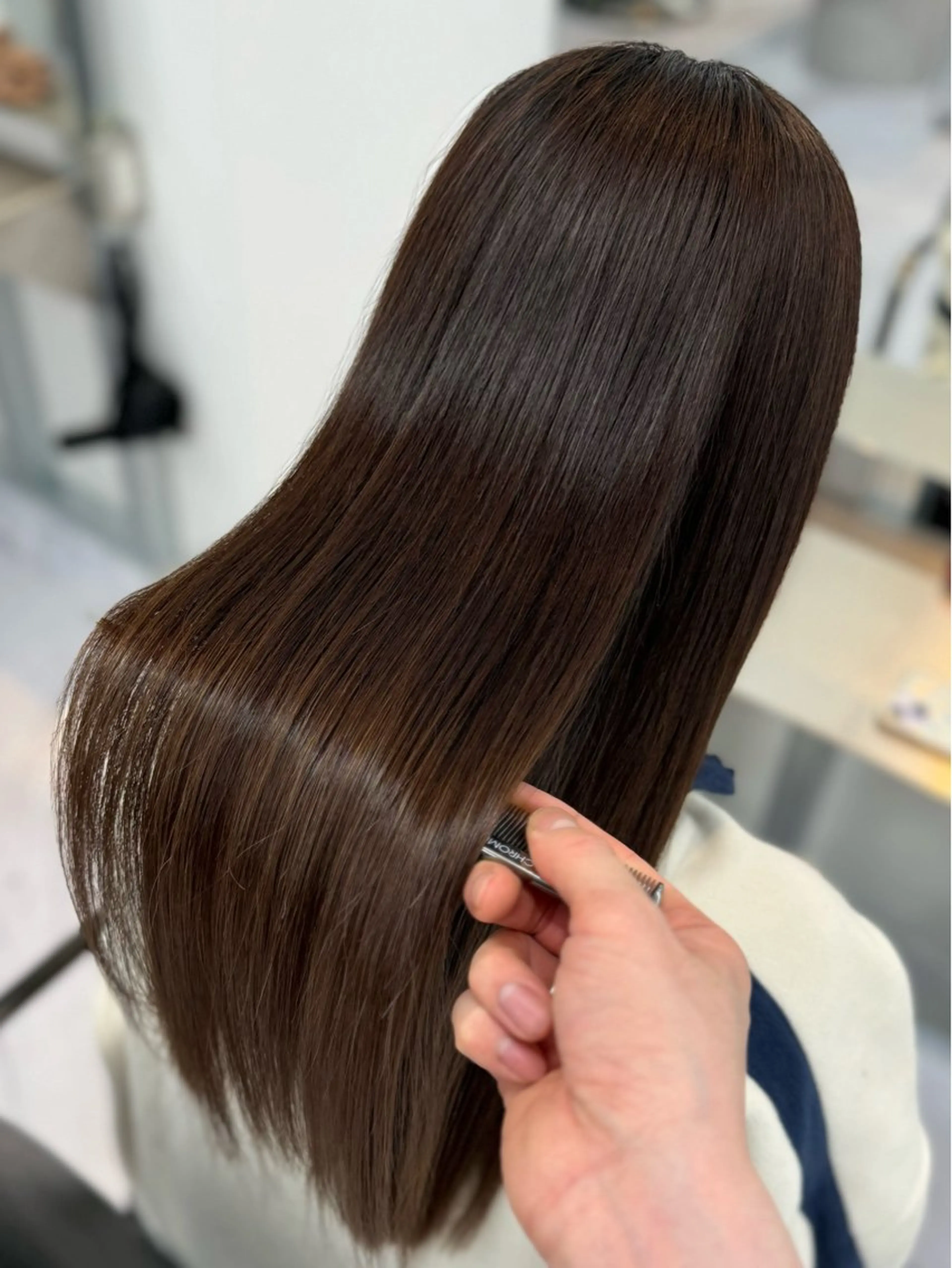 ロング カット 縮毛矯正 トリートメント 野口聖矢/縮毛矯正 髪質改善/ViVIEのヘアスタイル