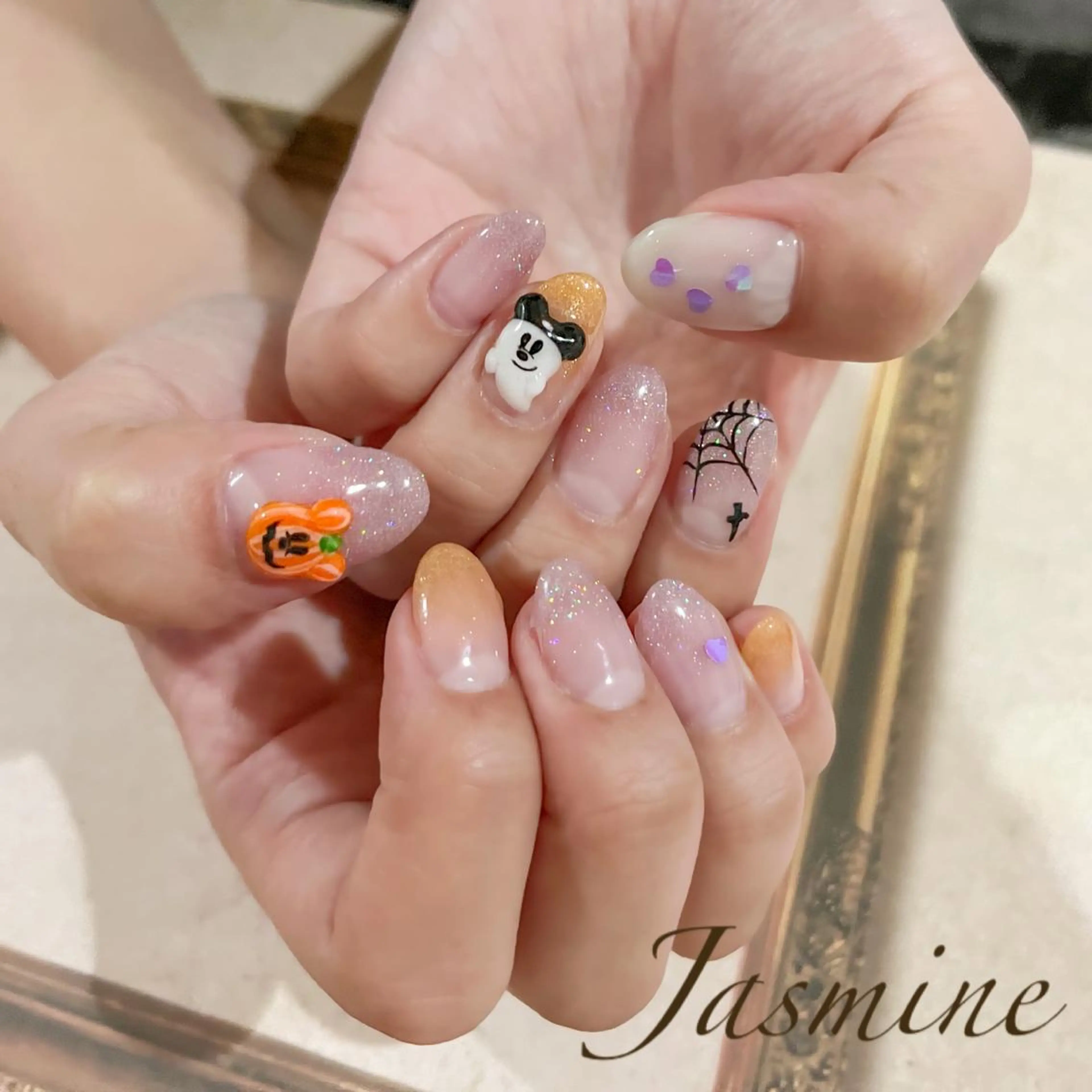 3Dネイル💗3Dパーツ2つ付き✨ワンカラーまたはラメグラデーションの写真