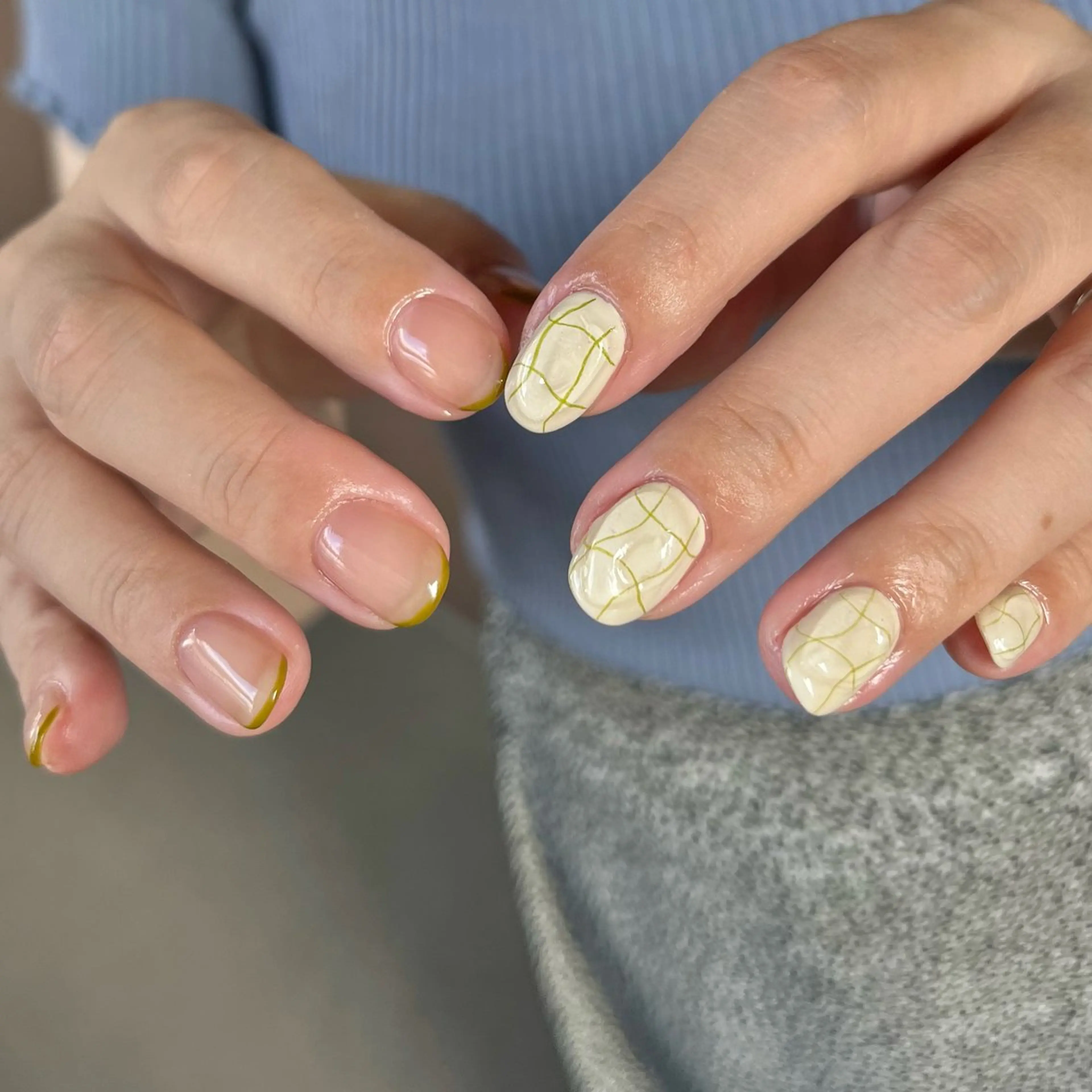 ネイル グリーン ハンドネイル vegh.所属・vegh. nail／阿波座のネイルデザイン