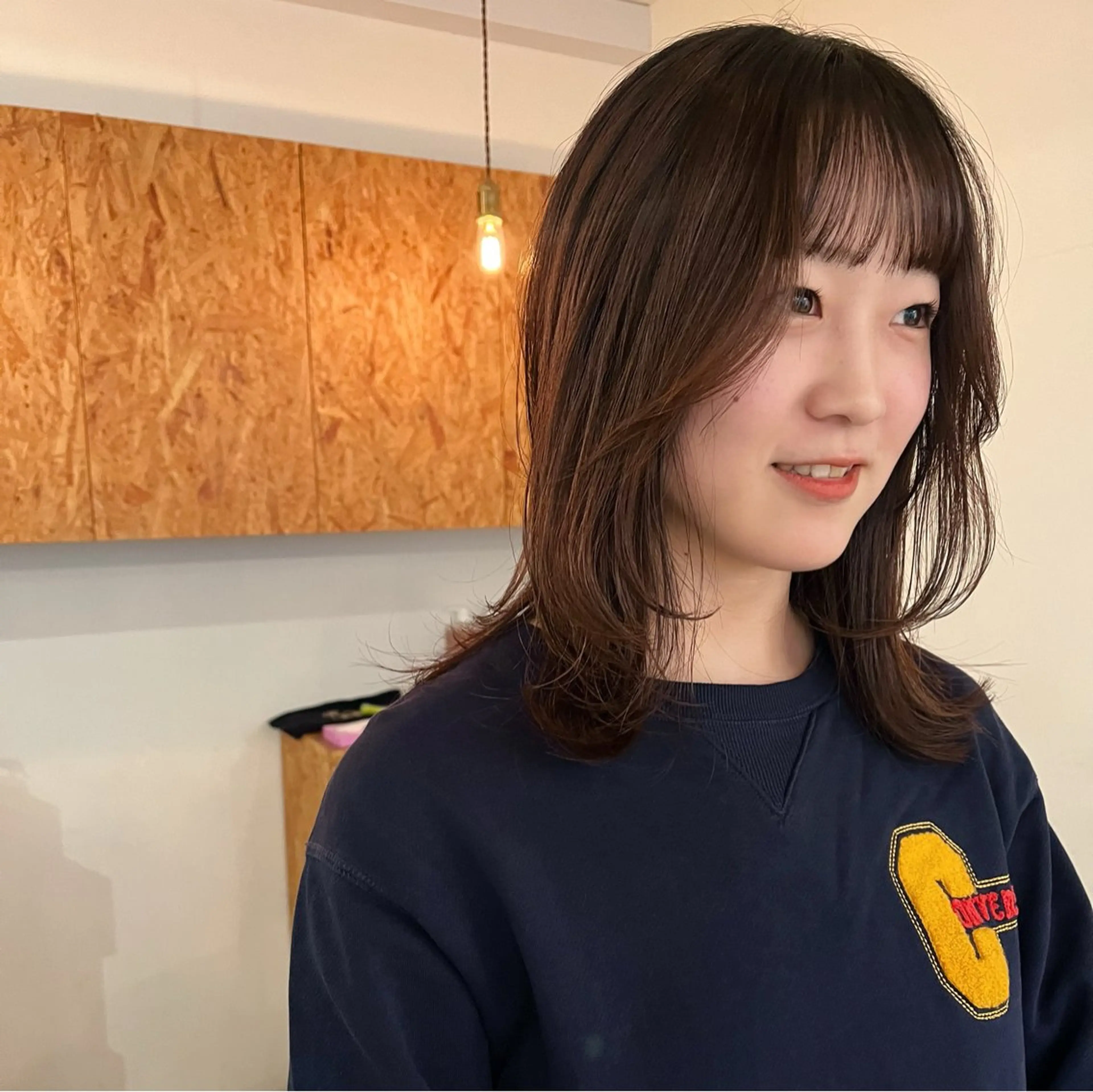 ミディアム レイヤーカット 暖色/パーマ 🌼クニトウメイのヘアスタイル