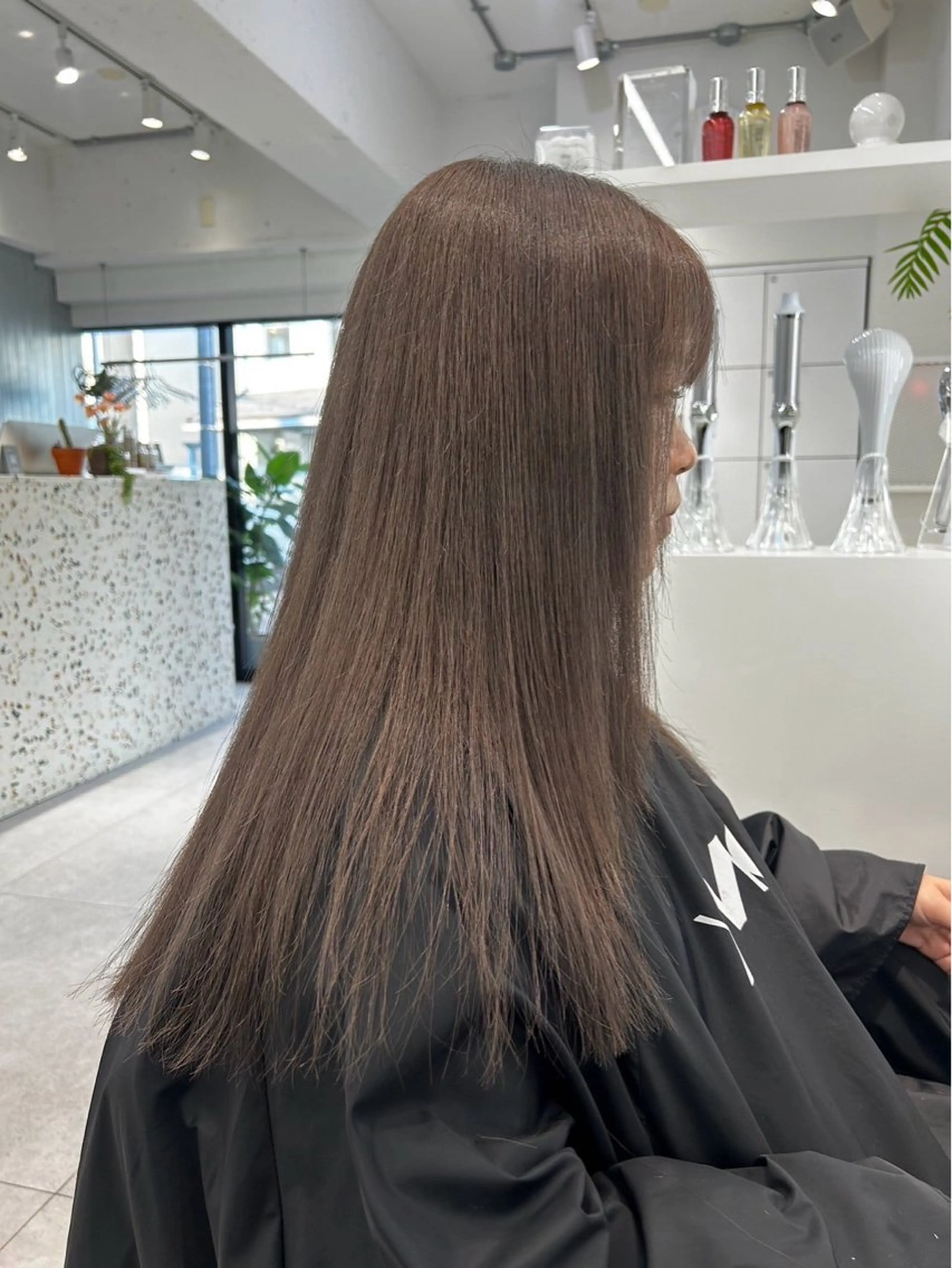 ロング カラー グレージュ ラベンダーカラー ヘアカラー 表参道/ハイライト バレイヤージュのヘアスタイル