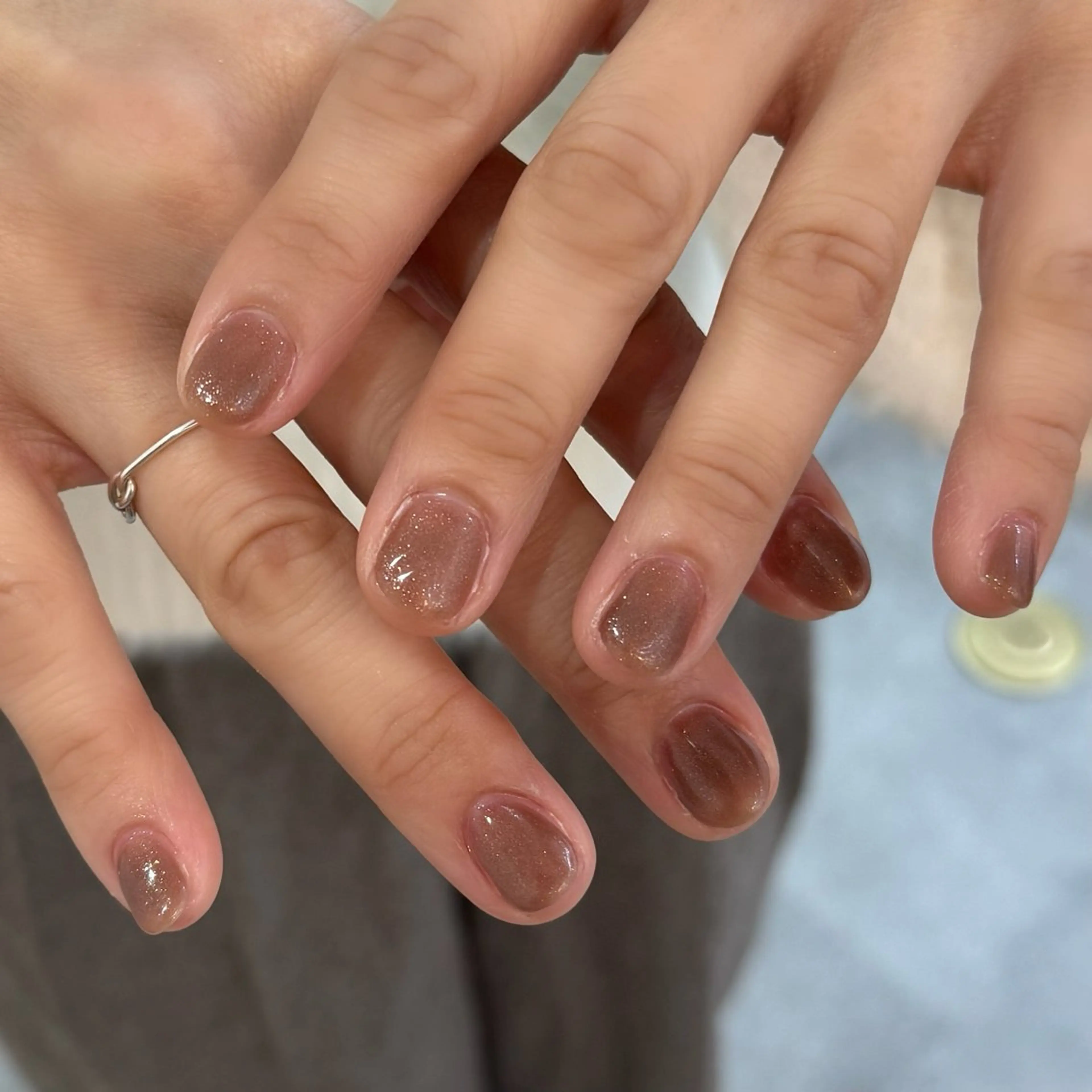 ネイル ブラウン ラメ(グリッター) LOOP所属・LOOP kanaのネイルデザイン