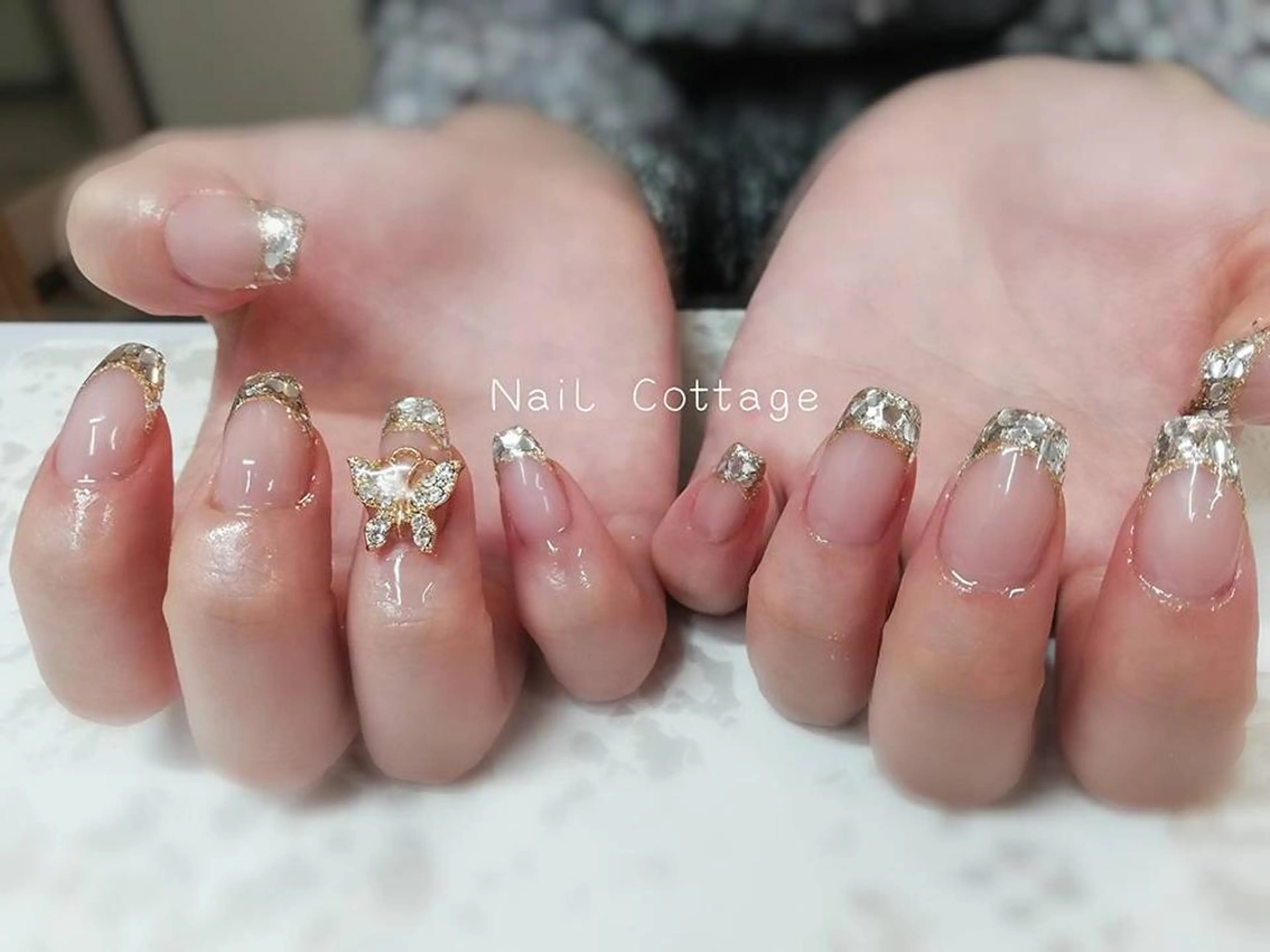 ネイル フレンチネイル ガラスフレンチ Nail cottageのネイルデザイン