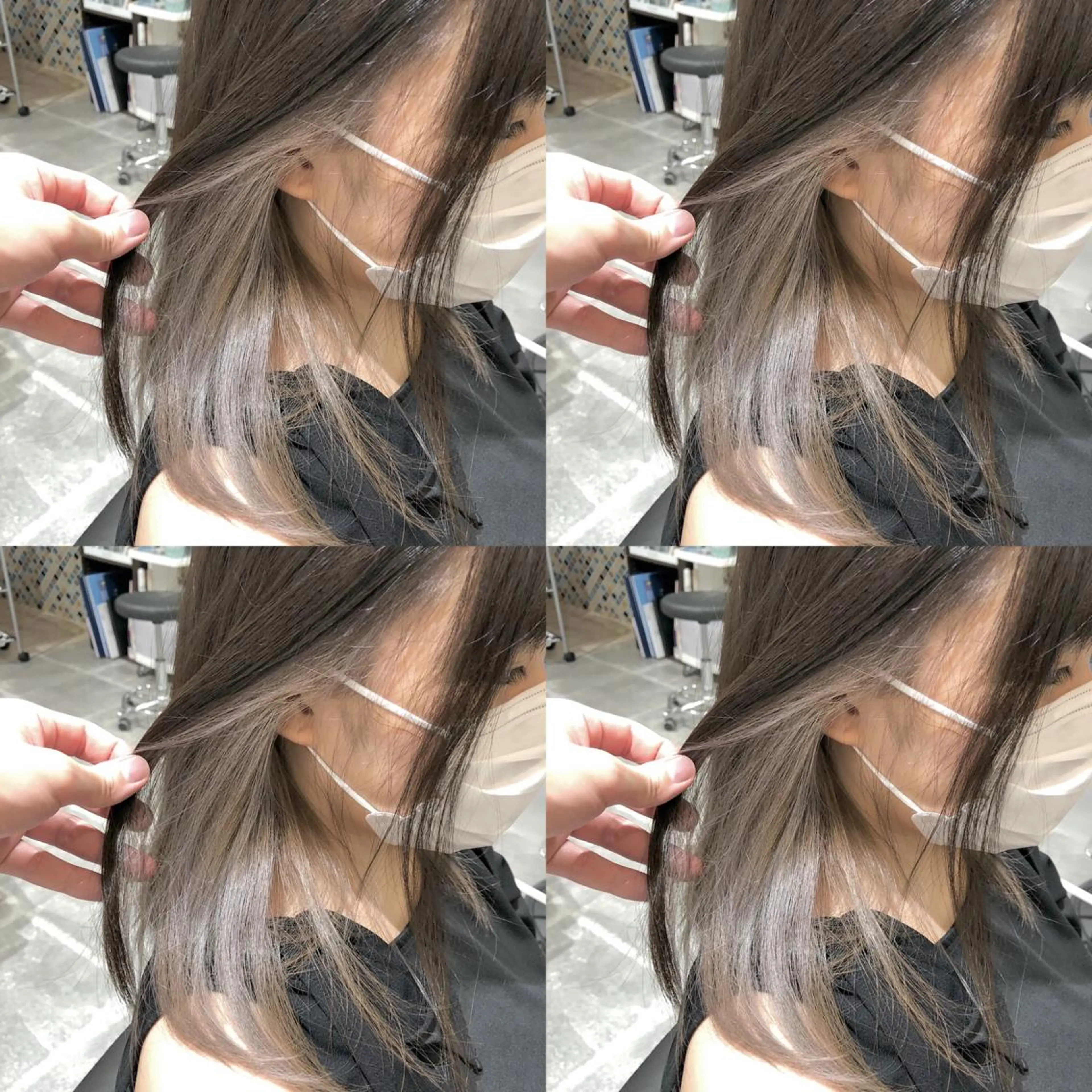 ミディアム カラー ブリーチ インナーカラー シルバー しゅうさん🍝 麻田秀太郎のヘアスタイル