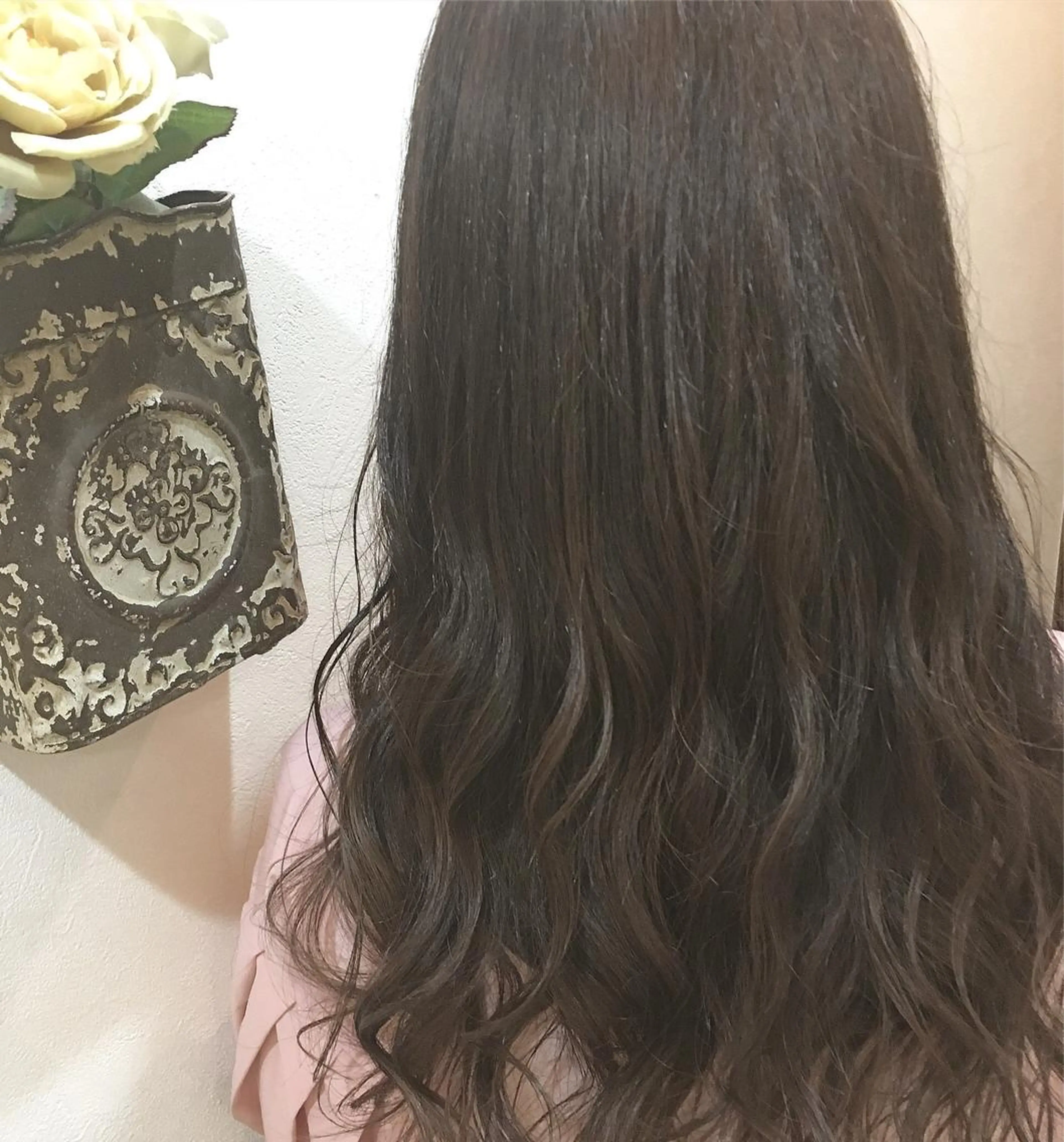 ロング カラー アッシュ イルミナカラー ピンクカラー ピンクアッシュ hair salon Ranun髪質改善のヘアスタイル