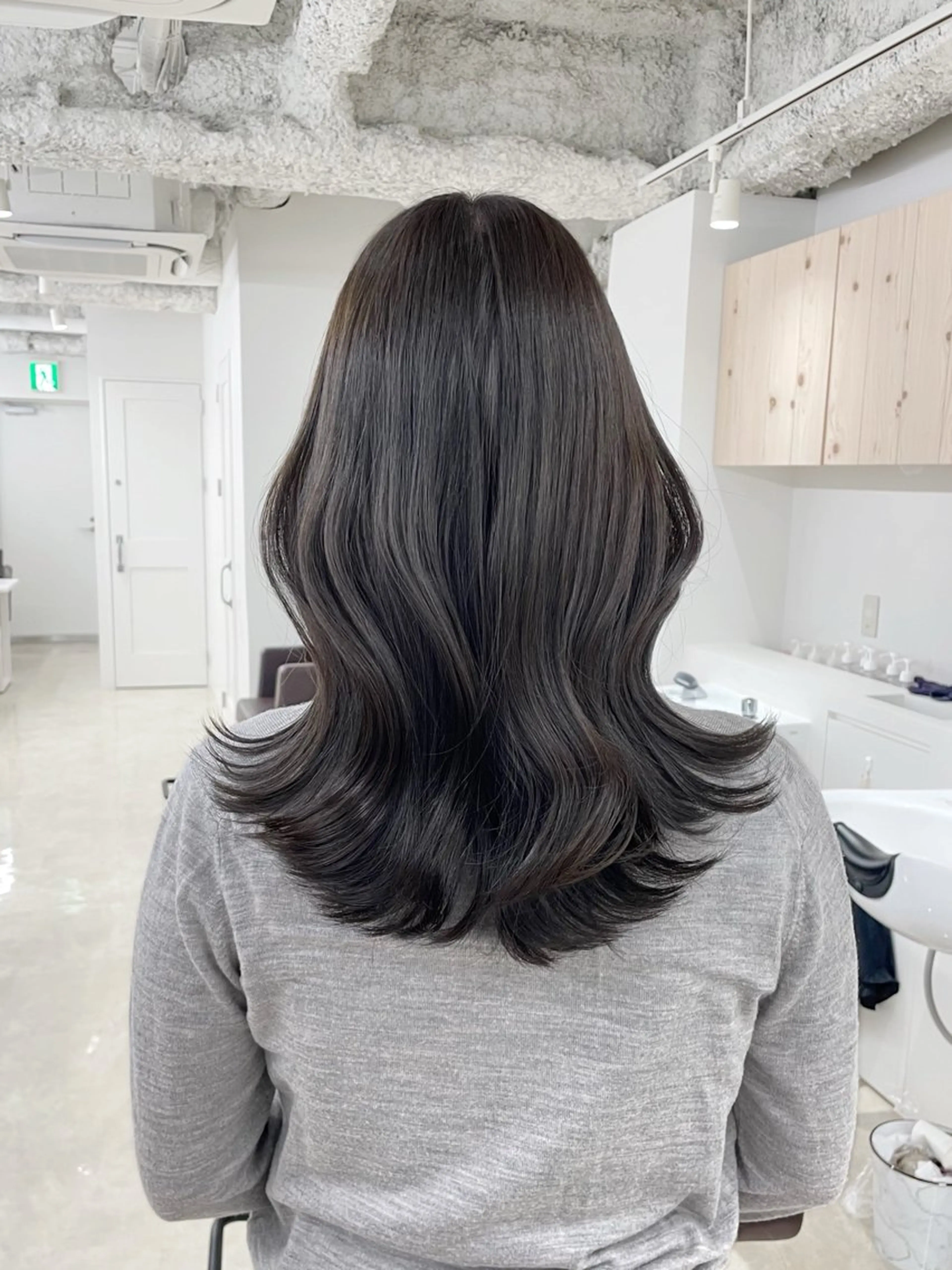 セミロング カラー カット ヘアカラー トリートメント ヘアセット 新宿/韓国ヘア/ 髪質改善ストレートのヘアスタイル