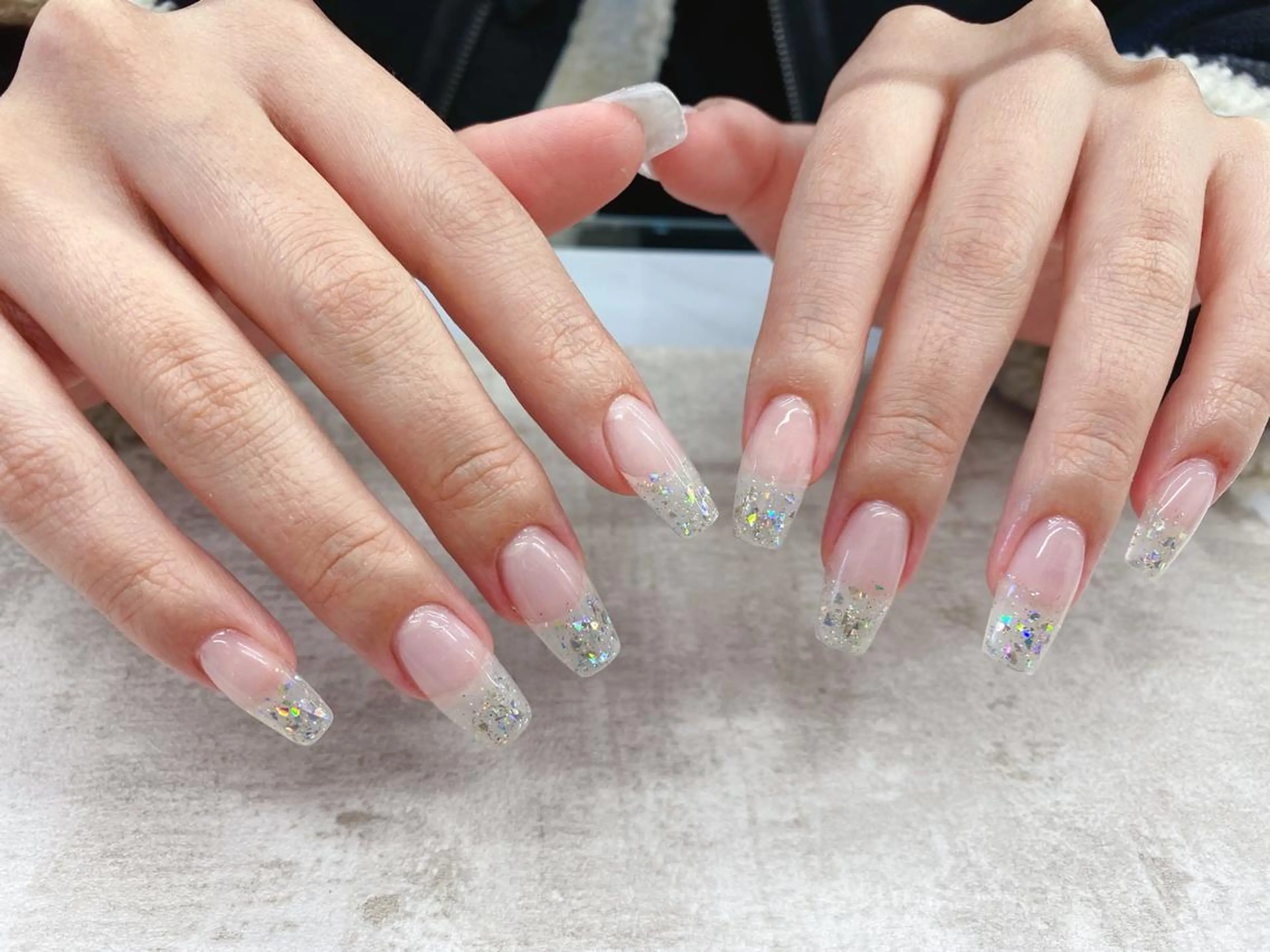 ネイル ラメ(グリッター) ラメグラデーション スカルプネイル Y nailのネイルデザイン
