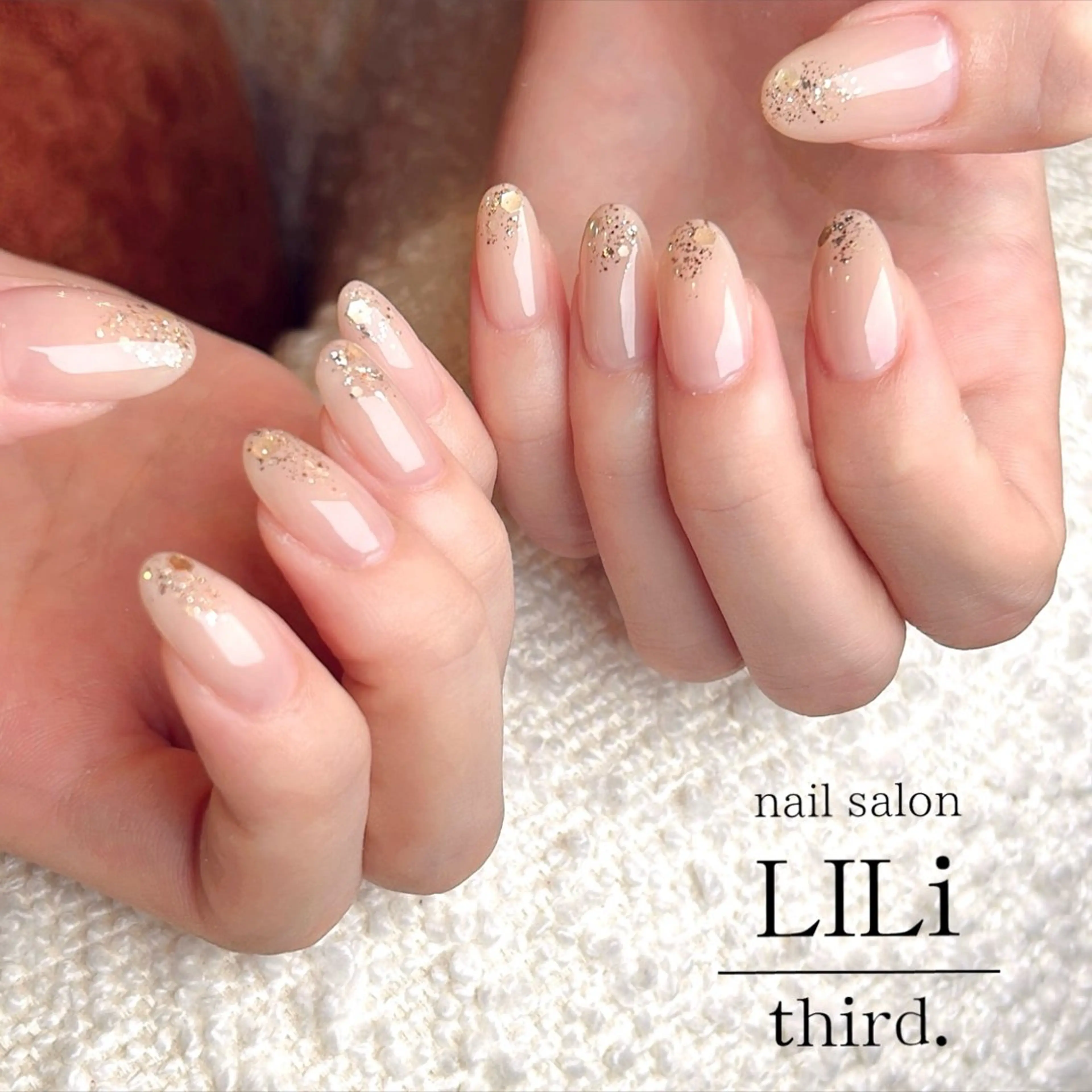 ネイル ブラウン ラメ(グリッター) オフィスネイル シンプルネイル nail salon LILi third.所属・Saya ᵕ̈*のネイルデザイン
