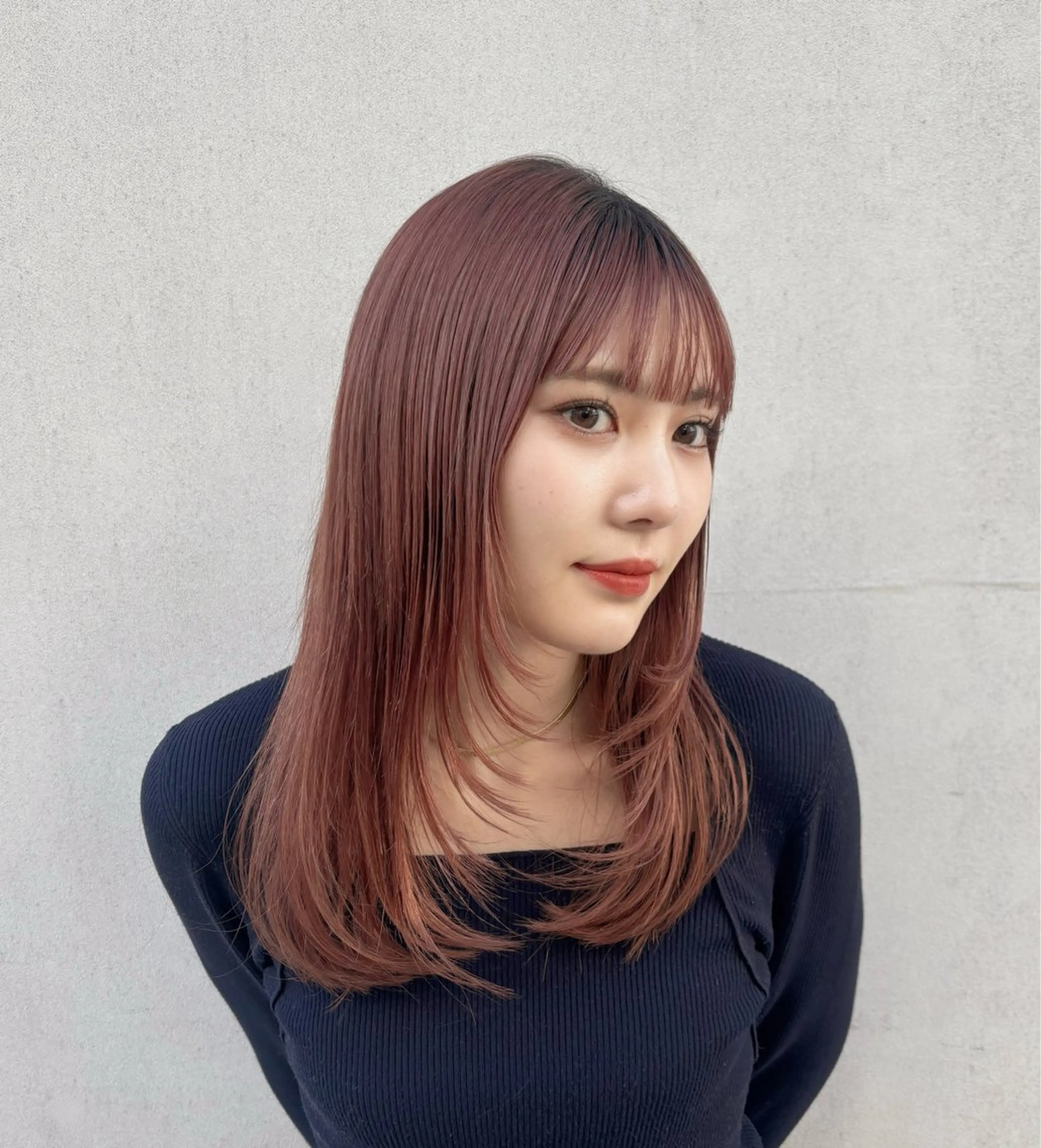 セミロング デート レイヤーカット 小顔カット レイヤー×透明感 ヘアセット/ミサトのヘアスタイル