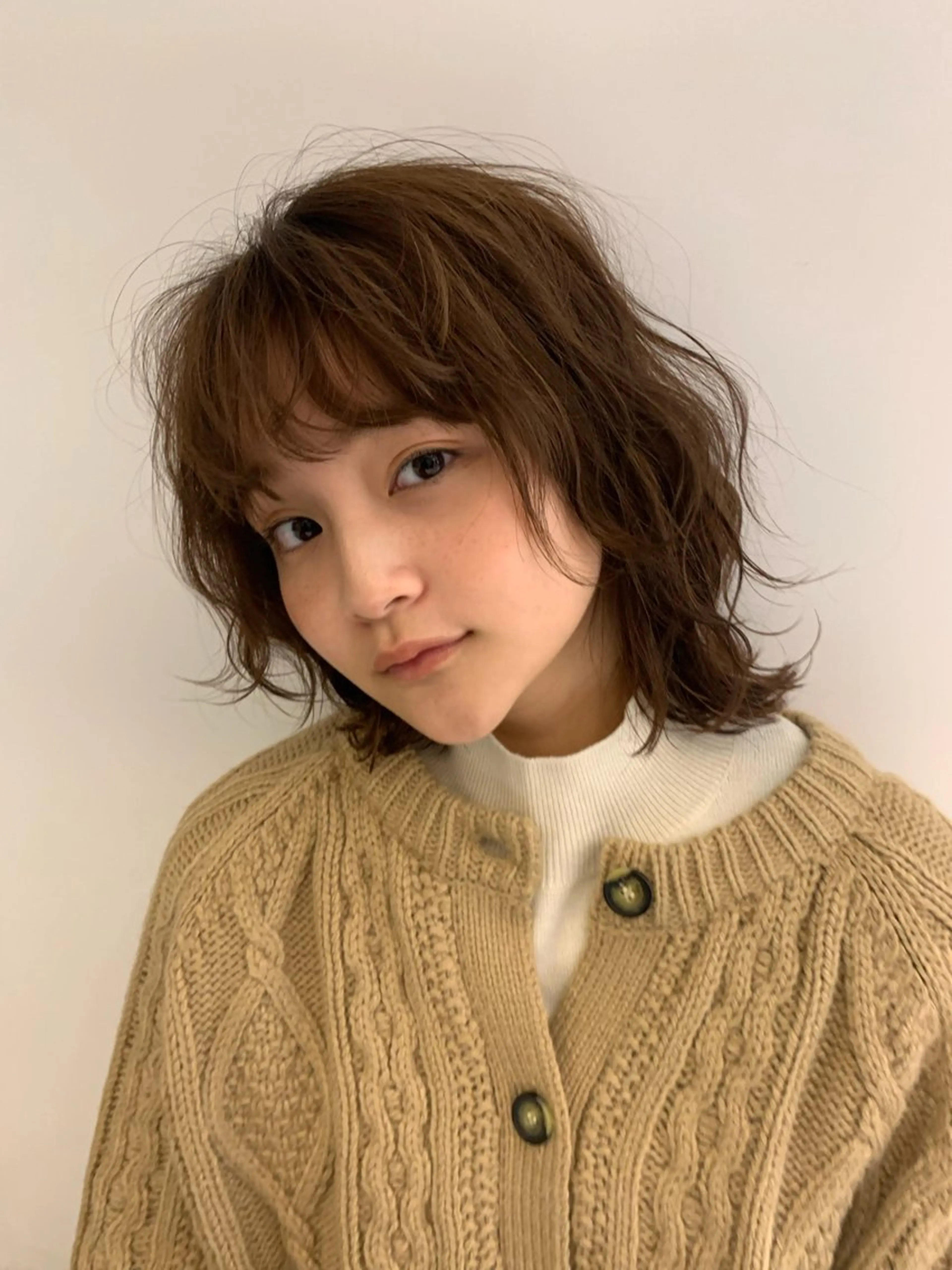 ミディアム パーマ カット パーマ 韓国風パーマ/ヘア セット/店長みづきのヘアスタイル