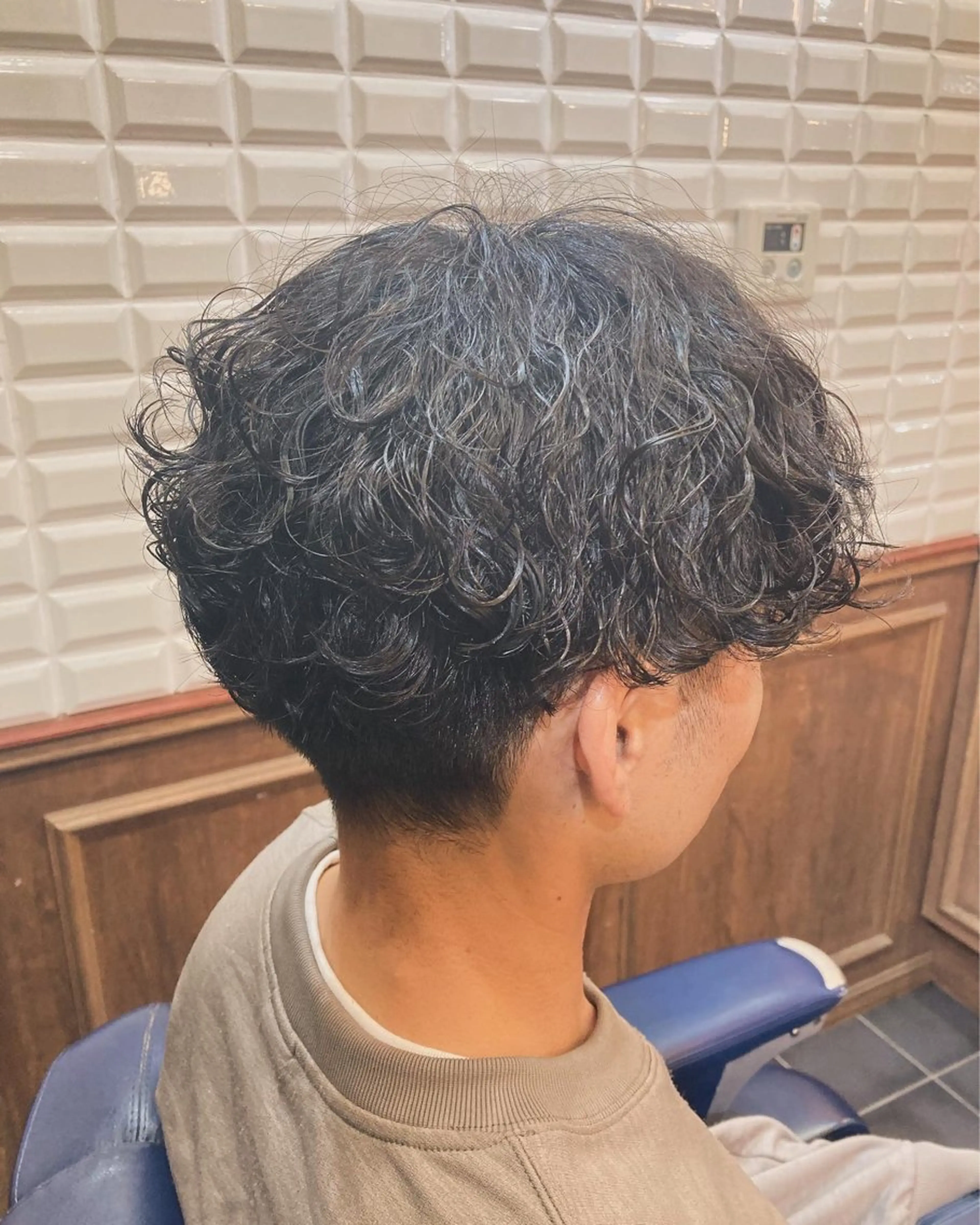 ショート メンズ メンズパーマ 波巻きパーマ ルピナス中田店長 山口大地のヘアスタイル