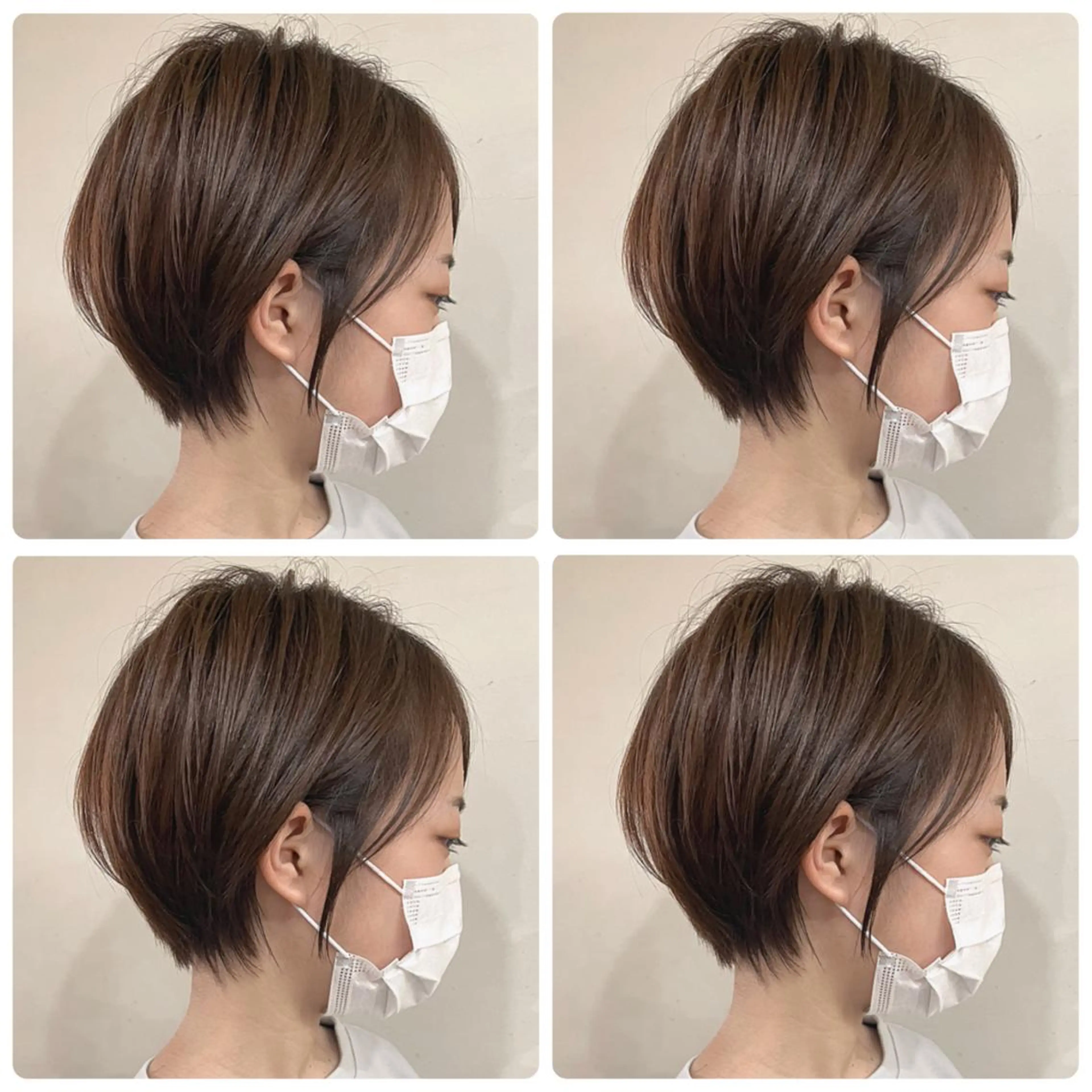 ショート カラー ショートボブ ハンサムショート 丸みショート デザインカラー ハイライトカラー カット ヘアカラー 京都大人女性ショート 徒歩1分/秋山のヘアスタイル