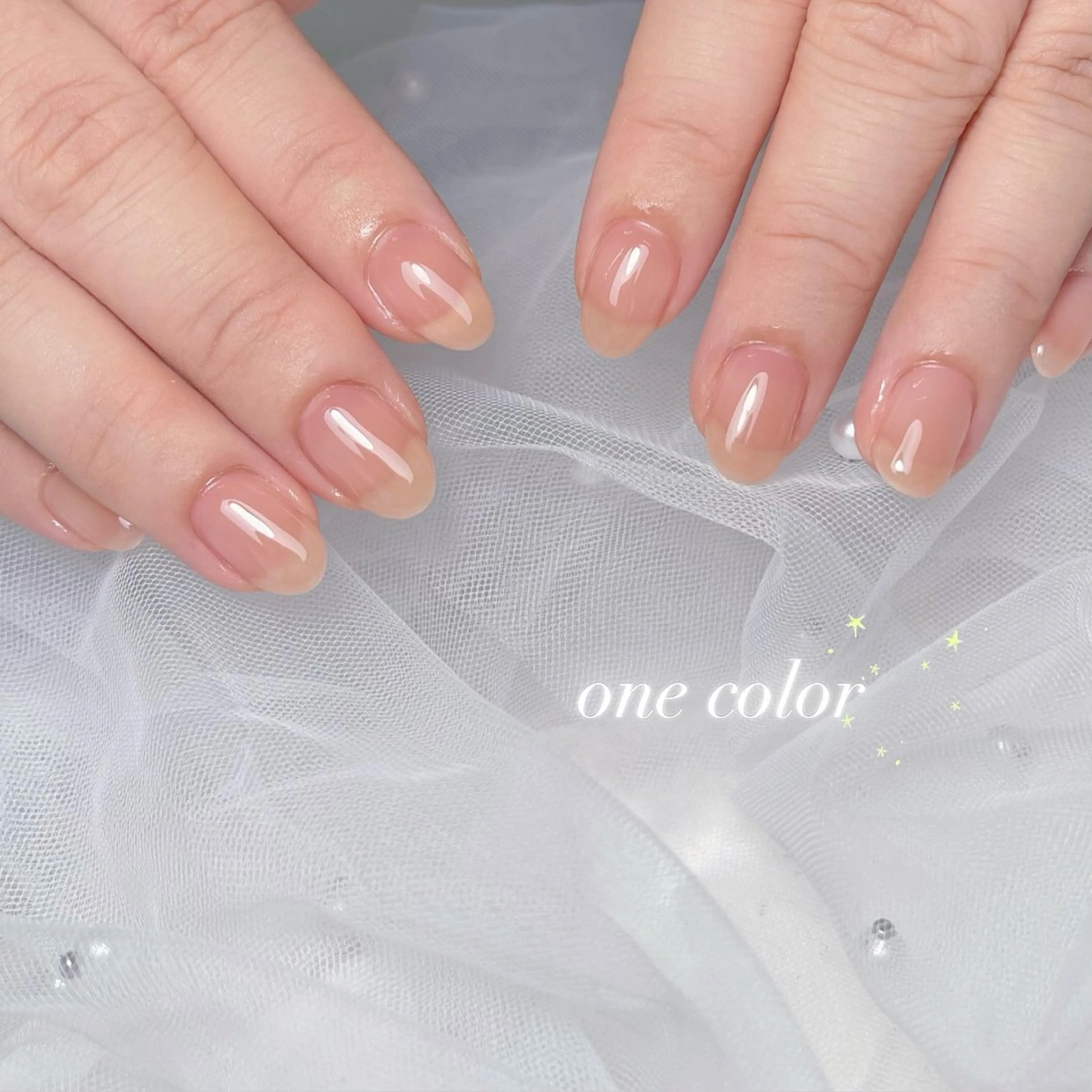 ネイル 長さ出し ジェルネイル 韓国ネイル ワンカラーネイル パラジェル ハンドネイル RE SALONのネイルデザイン