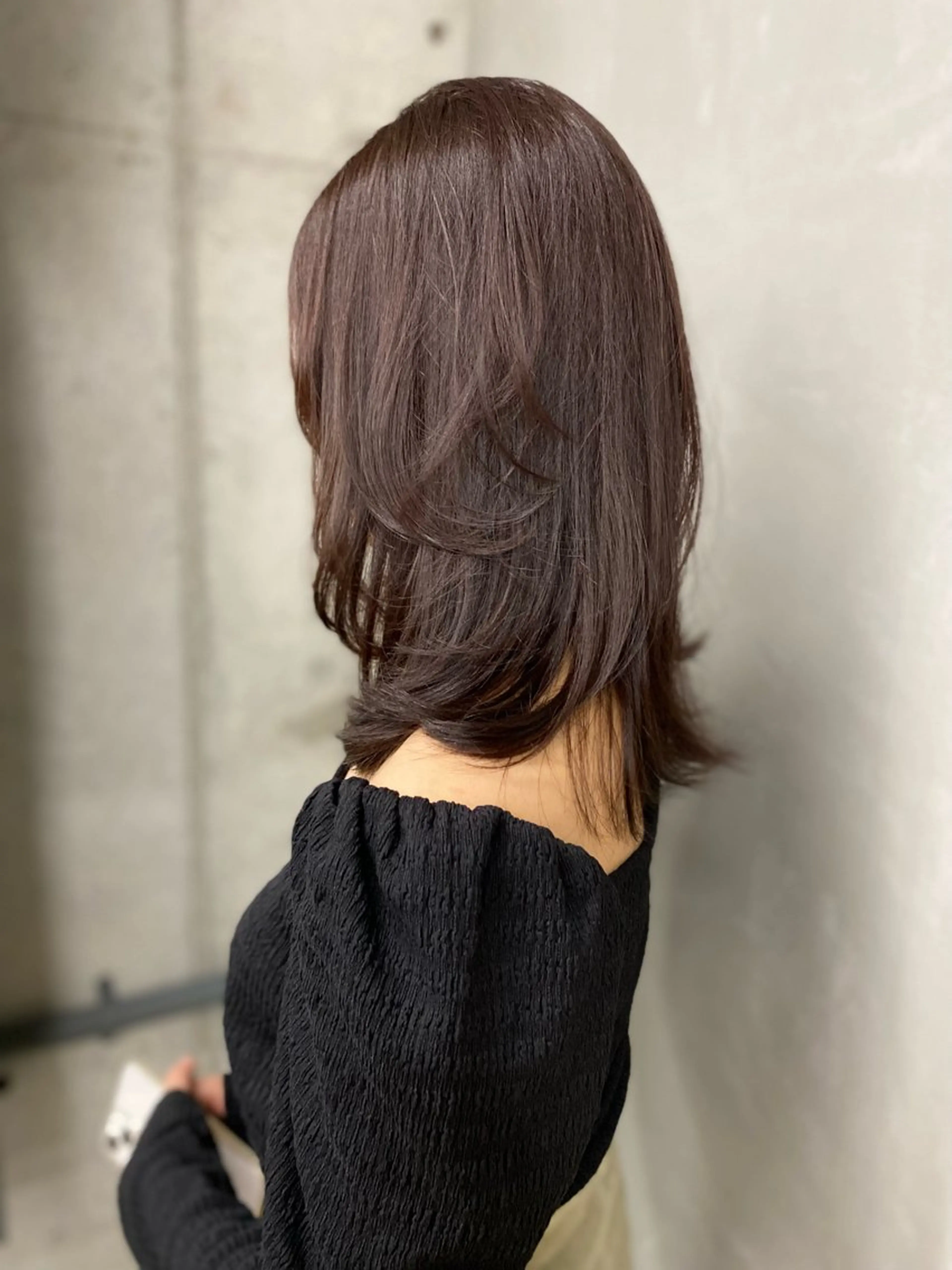 ミディアム カラー カット ヘアカラー トリートメント レイヤー/柔色 カラー/SAkiのヘアスタイル